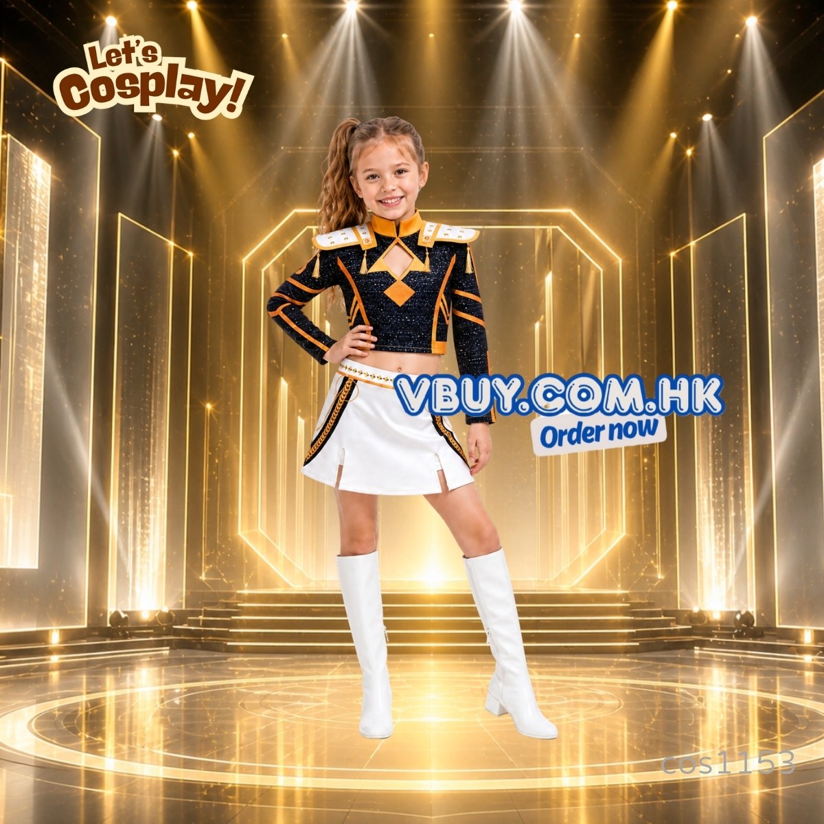 Zoey 黑金Cosplay服裝女童 Kpop Demon Hunters Costume 兒童舞台表演角色扮演套裝 Lets Cosplay cos1153