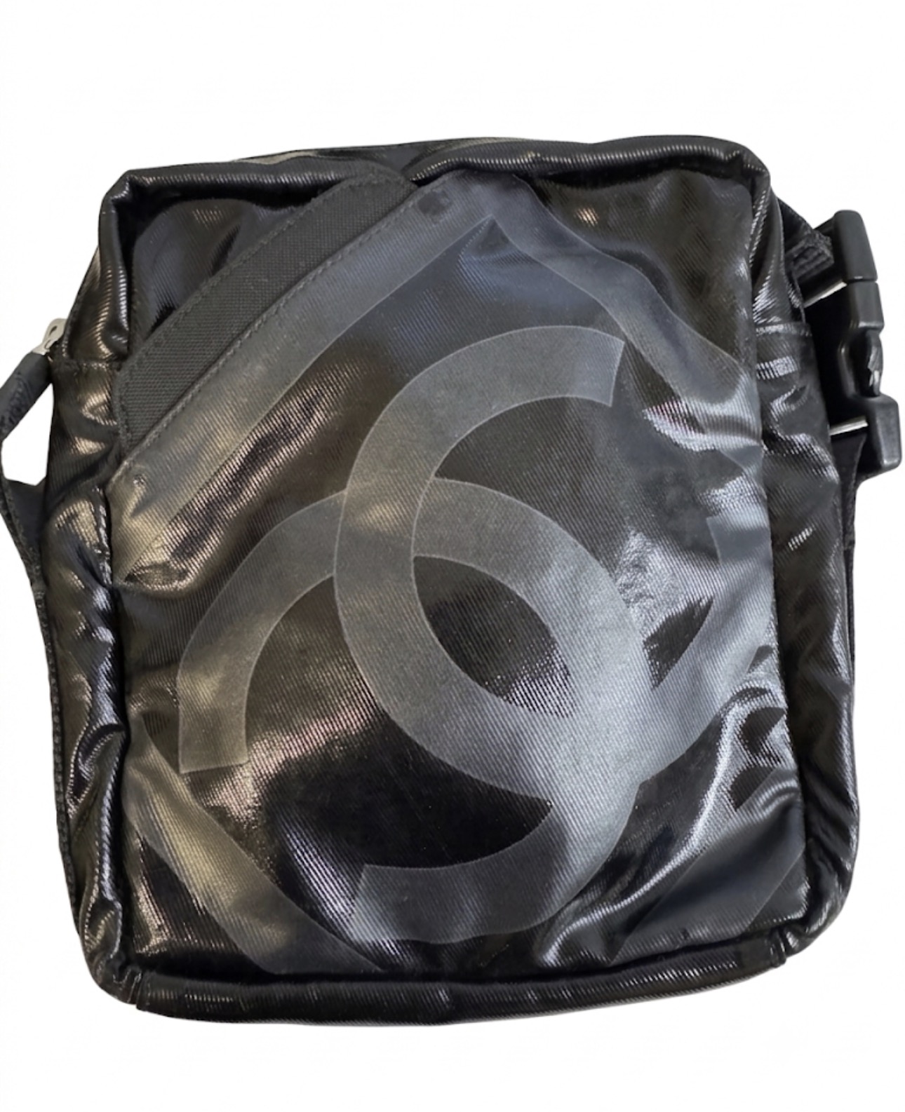 Chanel Black Coated Nylon Sport Line Crossbody Bag