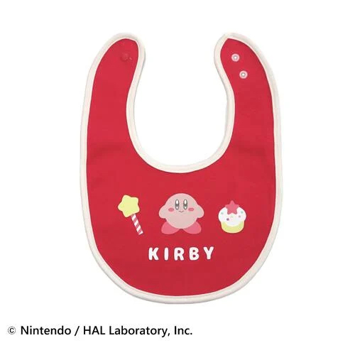 🇯🇵預訂 日本直送🇯🇵星之卡比印花紅色防水口水巾圍兜兩件套