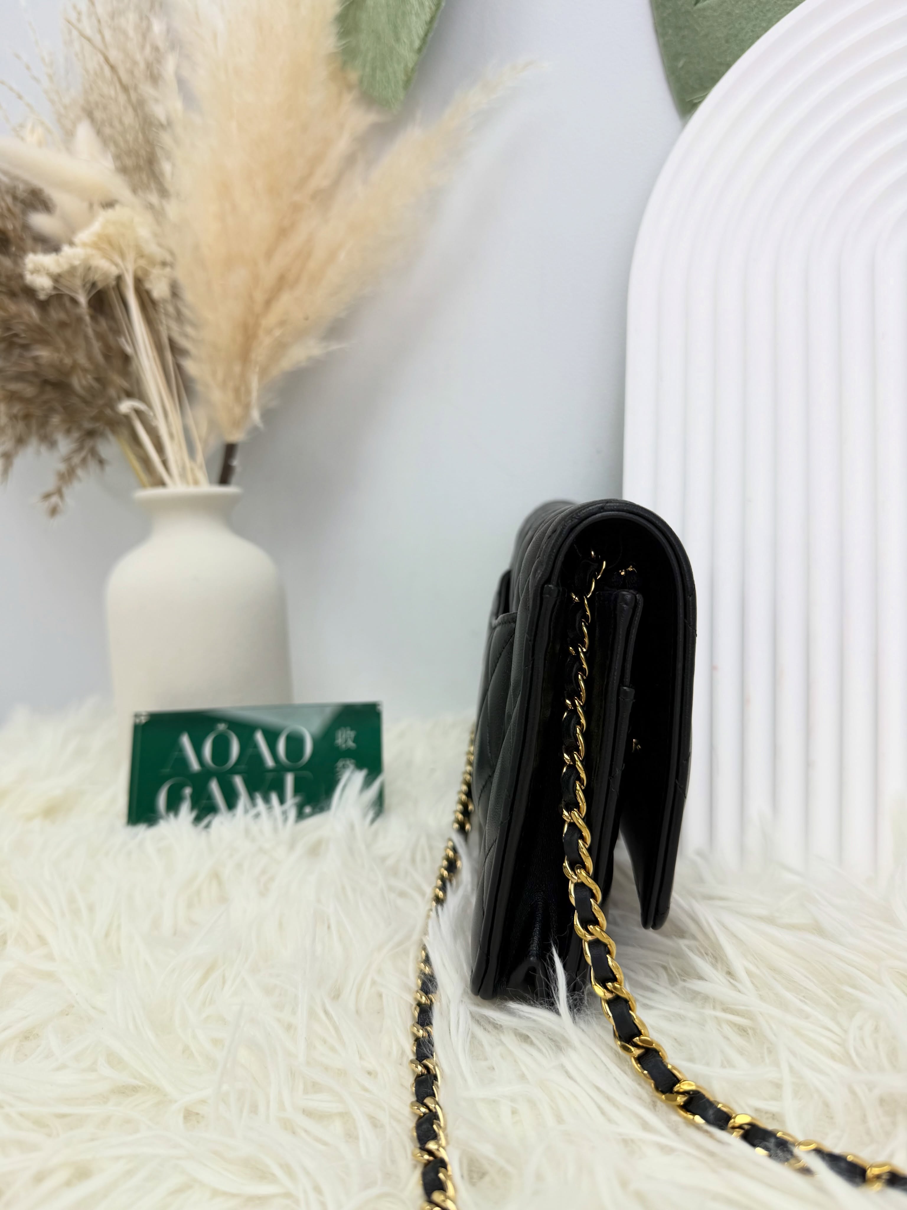 Chanel 👜 PRE OWNED 🛍️黑金woc 晶片款🖤