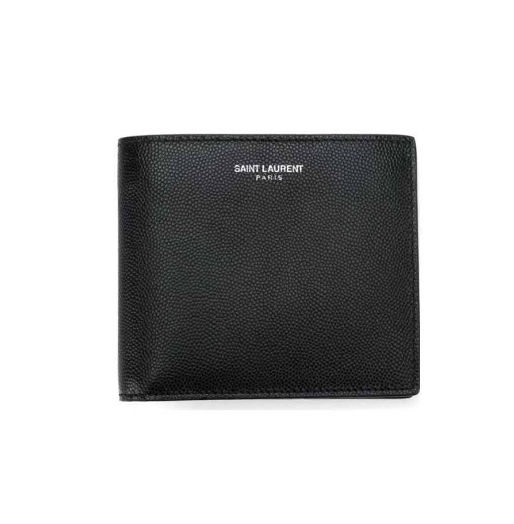 Saint Laurent 皮款黑色8卡短款銀包