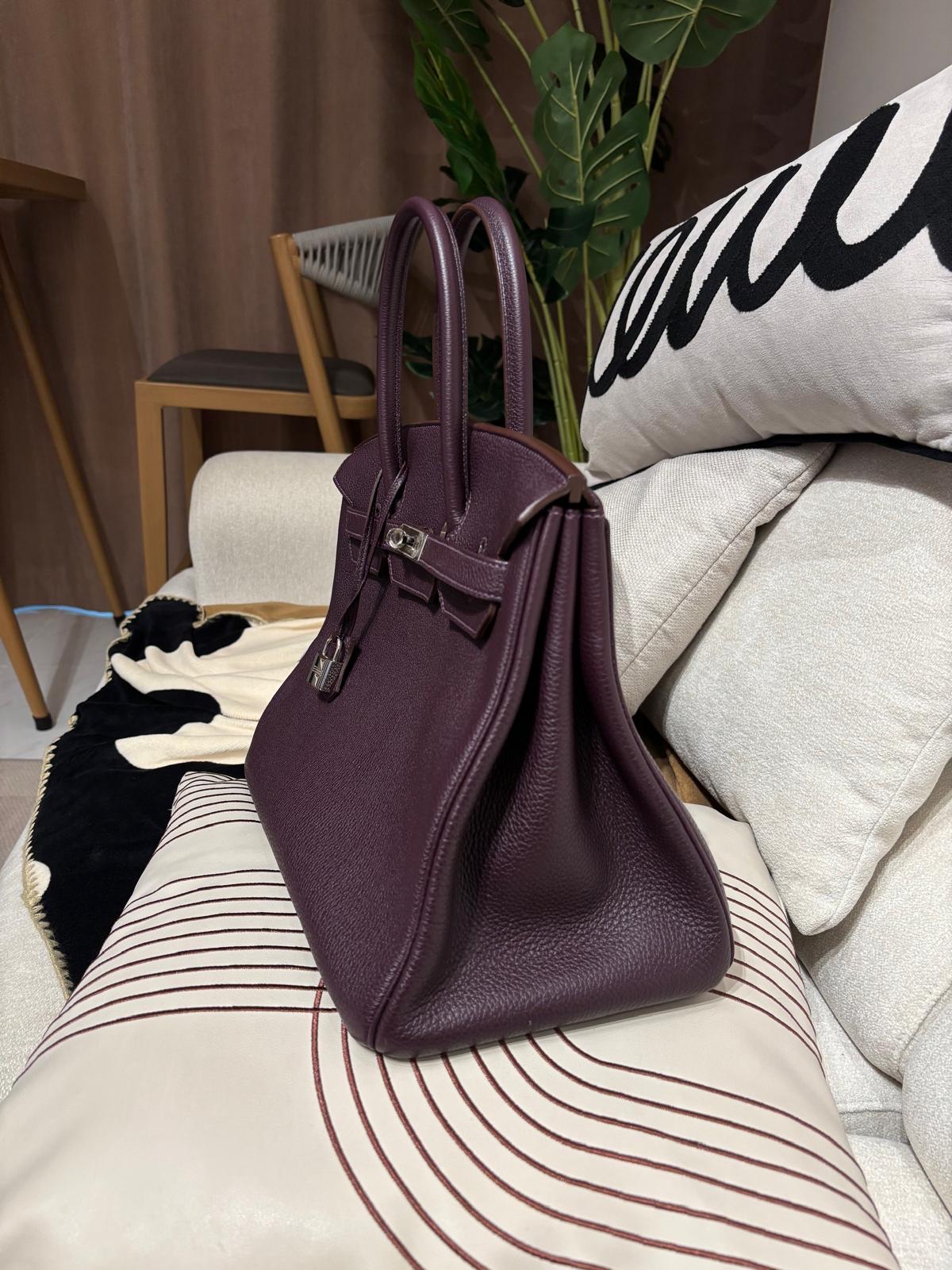 Hermes Birkin 35 Stamp [Q] 葡萄紫色Raisin Togo Calfskin 100%Authentic, 95%New ✅Key Lock✅Dust bag✅Box