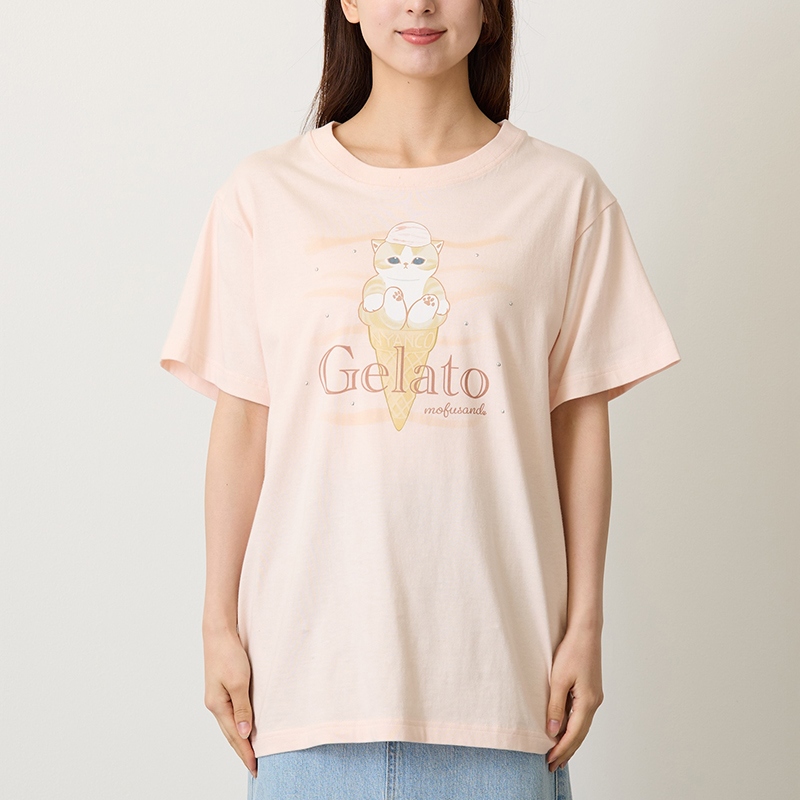 🌸 【預訂】mofusand Gelato T-shirt (Pale Pink) - mofusand 5/6新品