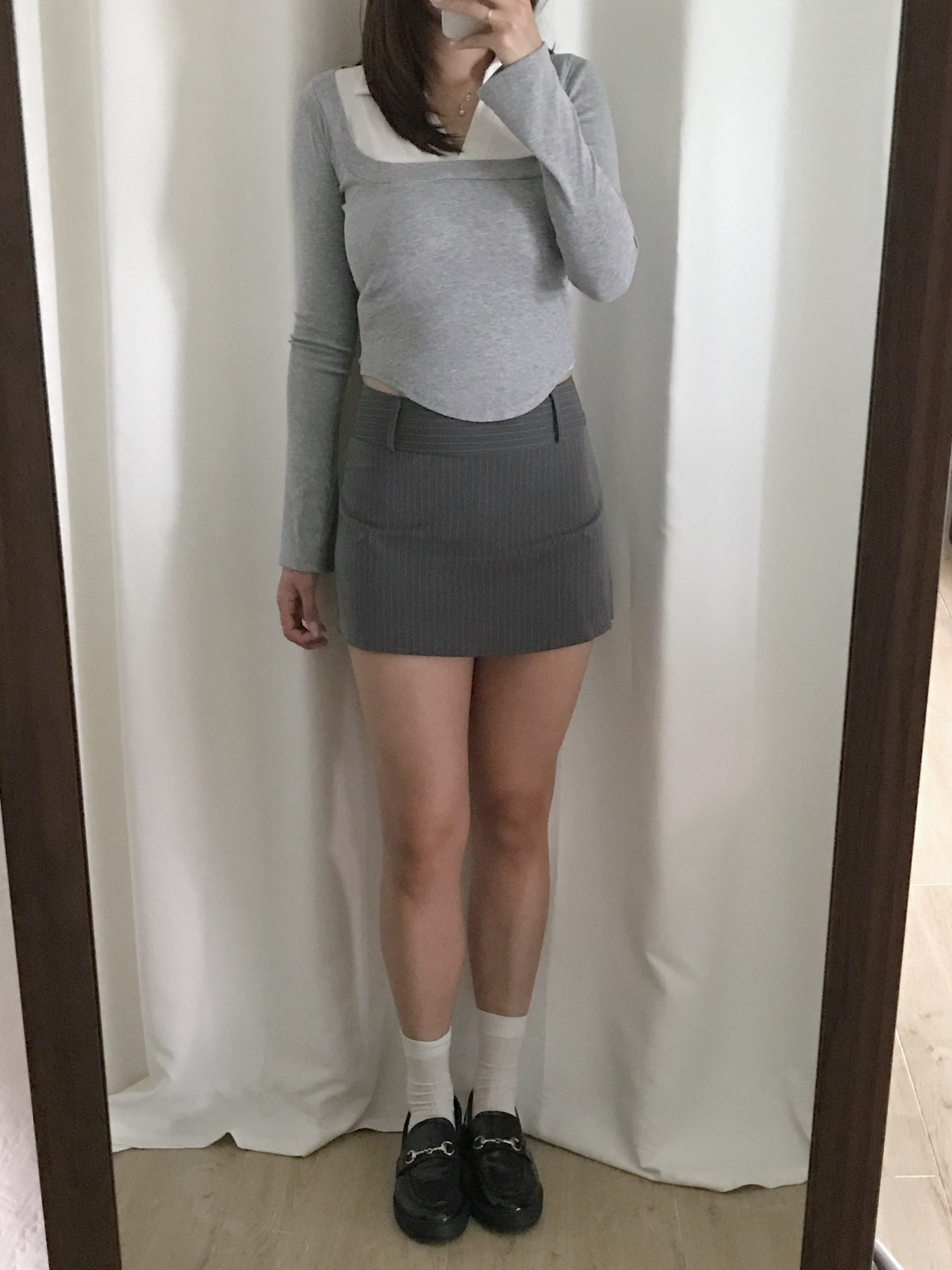 復古直條紋短裙(兩個尺碼)