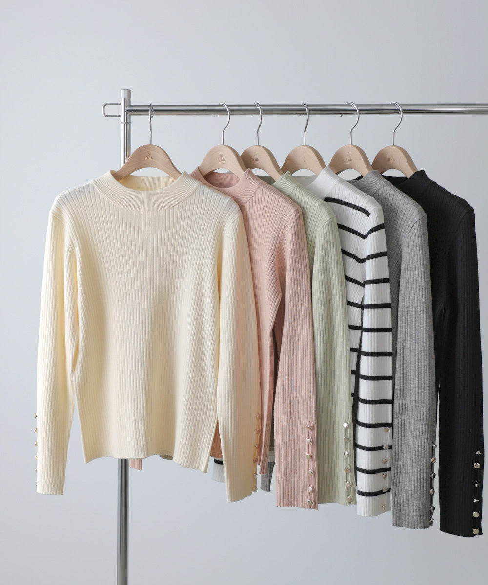 <JP> Blossom Button Ribbed Knit Top * 6色入 <預購>