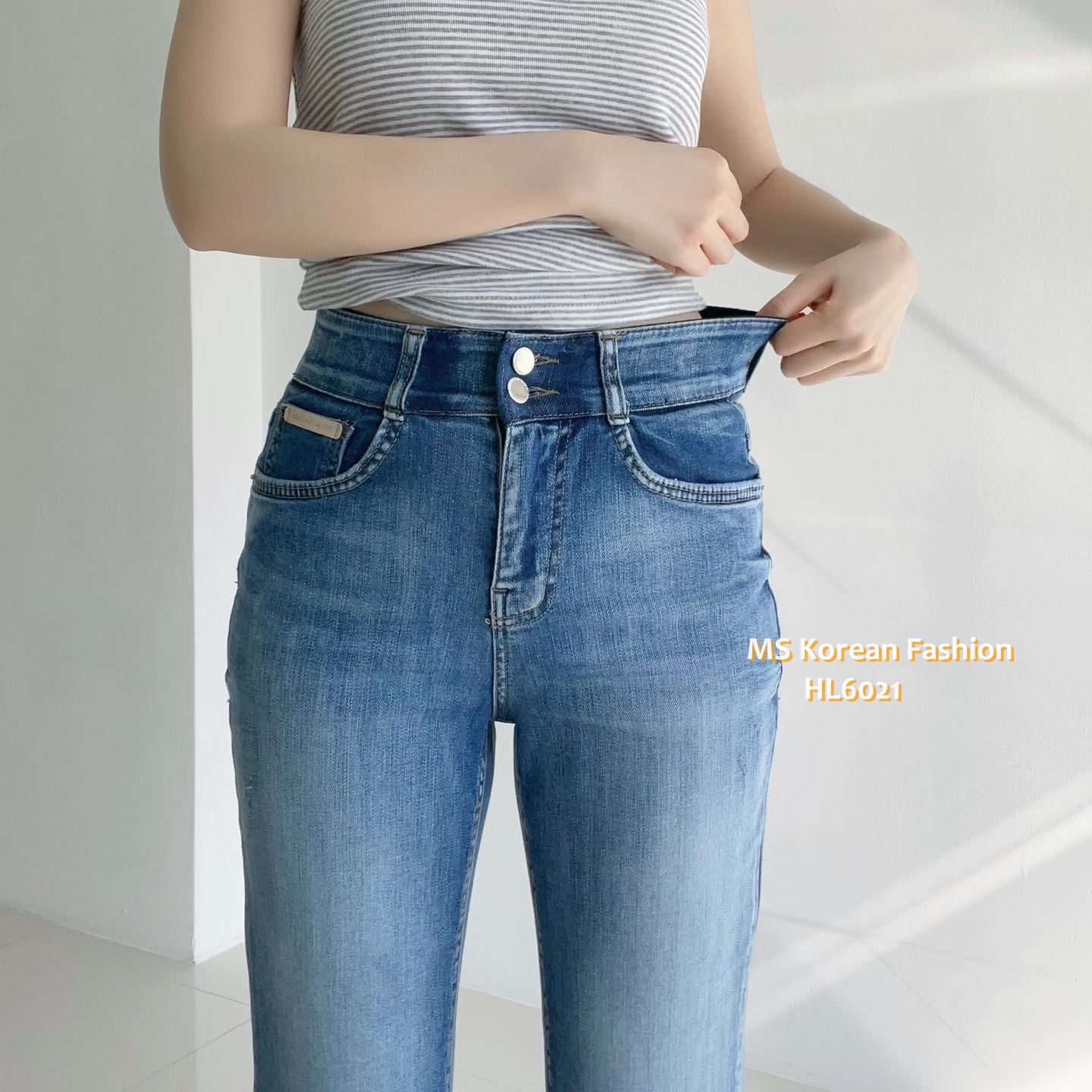 HL6021 韓國🌼Howluk高腰雙鈕喇叭牛