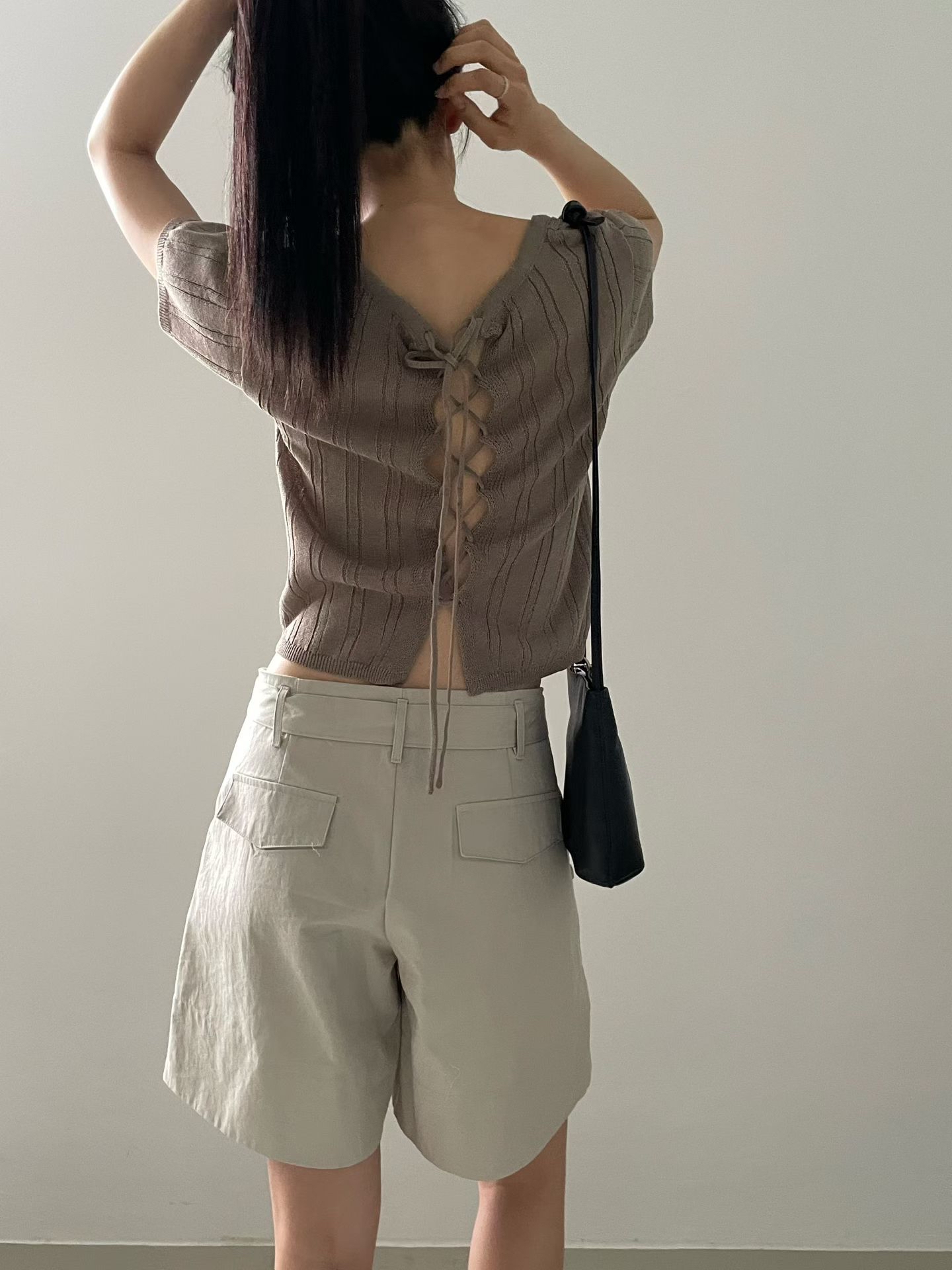 東大門女裝Find | ribbon knit top(可前後著)