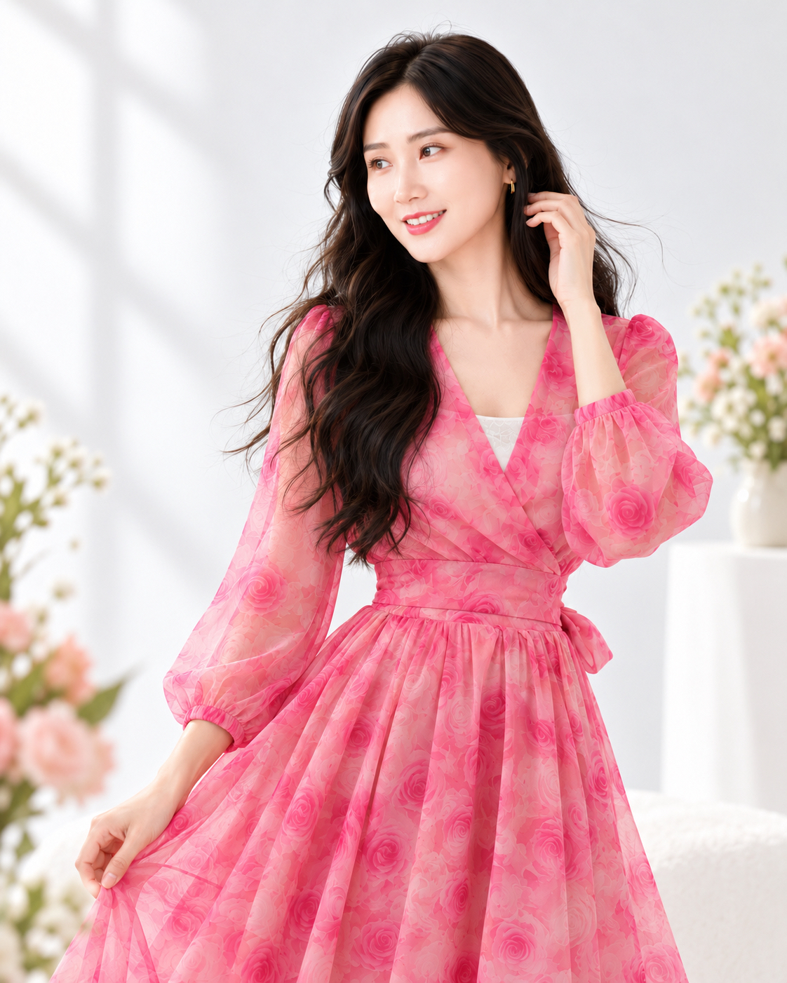 5174 Roselle Bloom Chiffon Set Wear