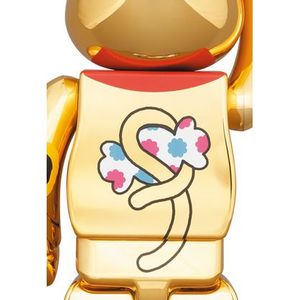 BE@RBRICK 招き猫 ペコちゃん 金運 金メッキ 100% & 400%