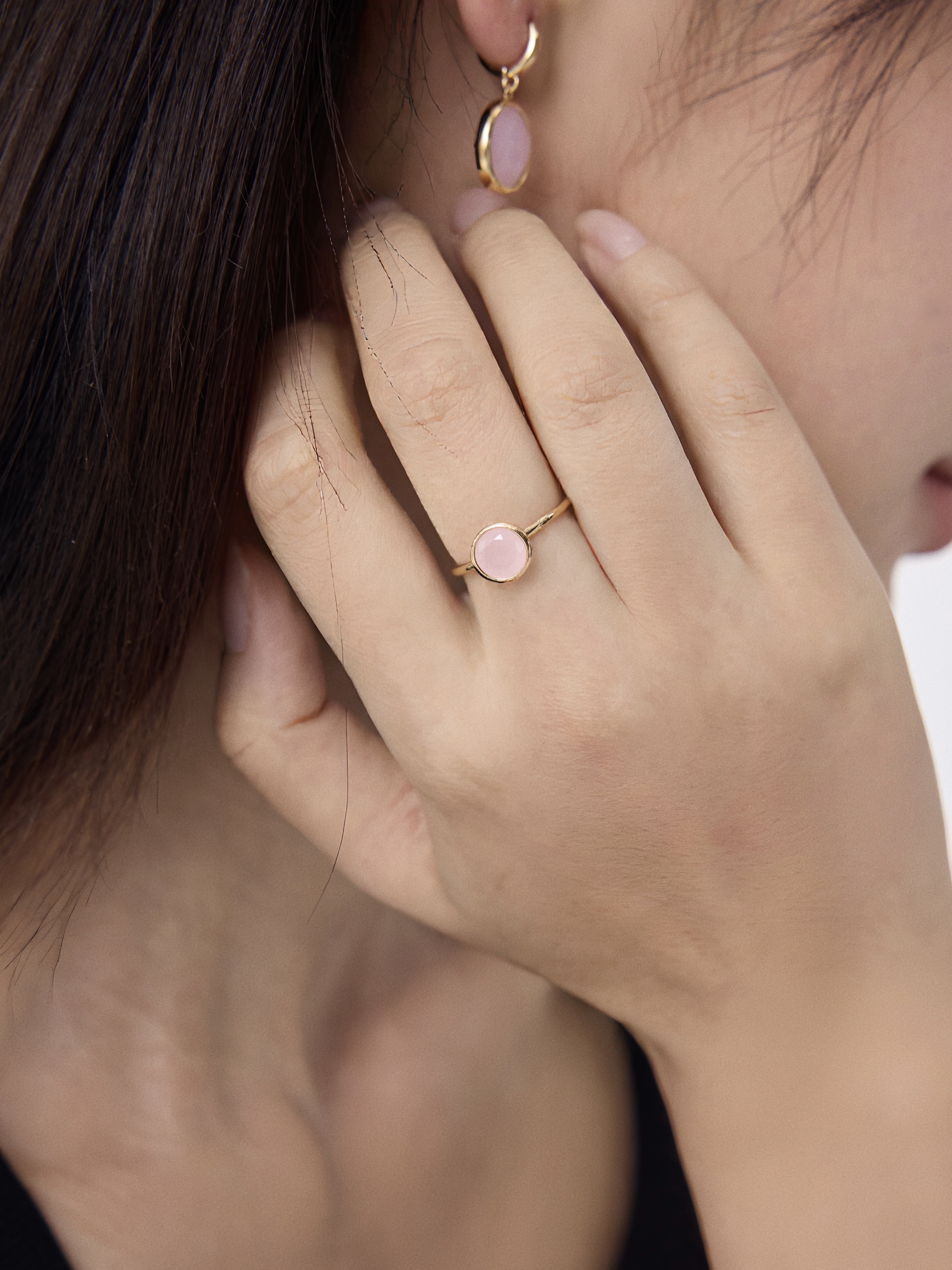 Blush Rose Elegance Ring Plaqué or