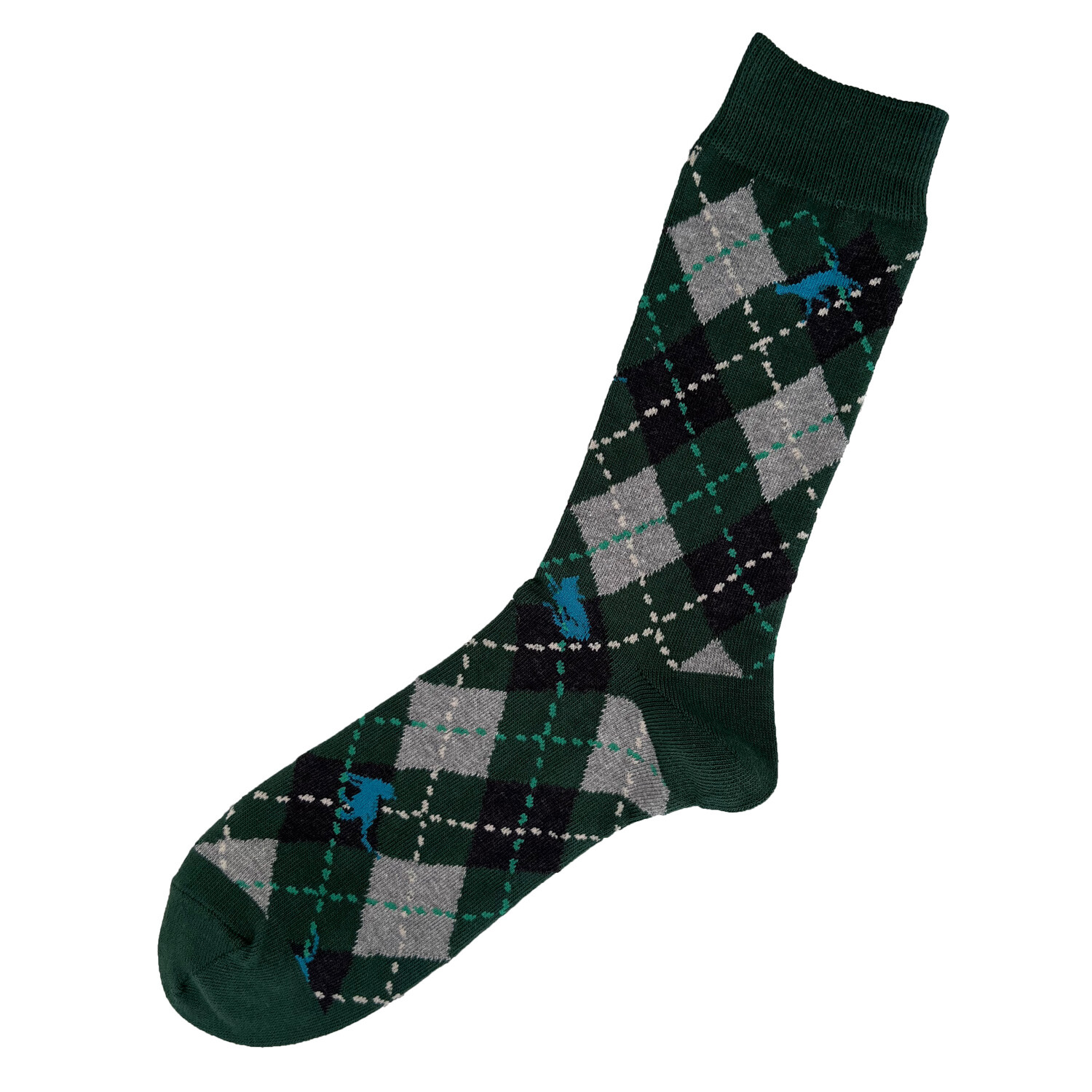 【日本製】經典菱格紋(Argyle check)隱藏貓貓抗菌防臭襪(男裝)