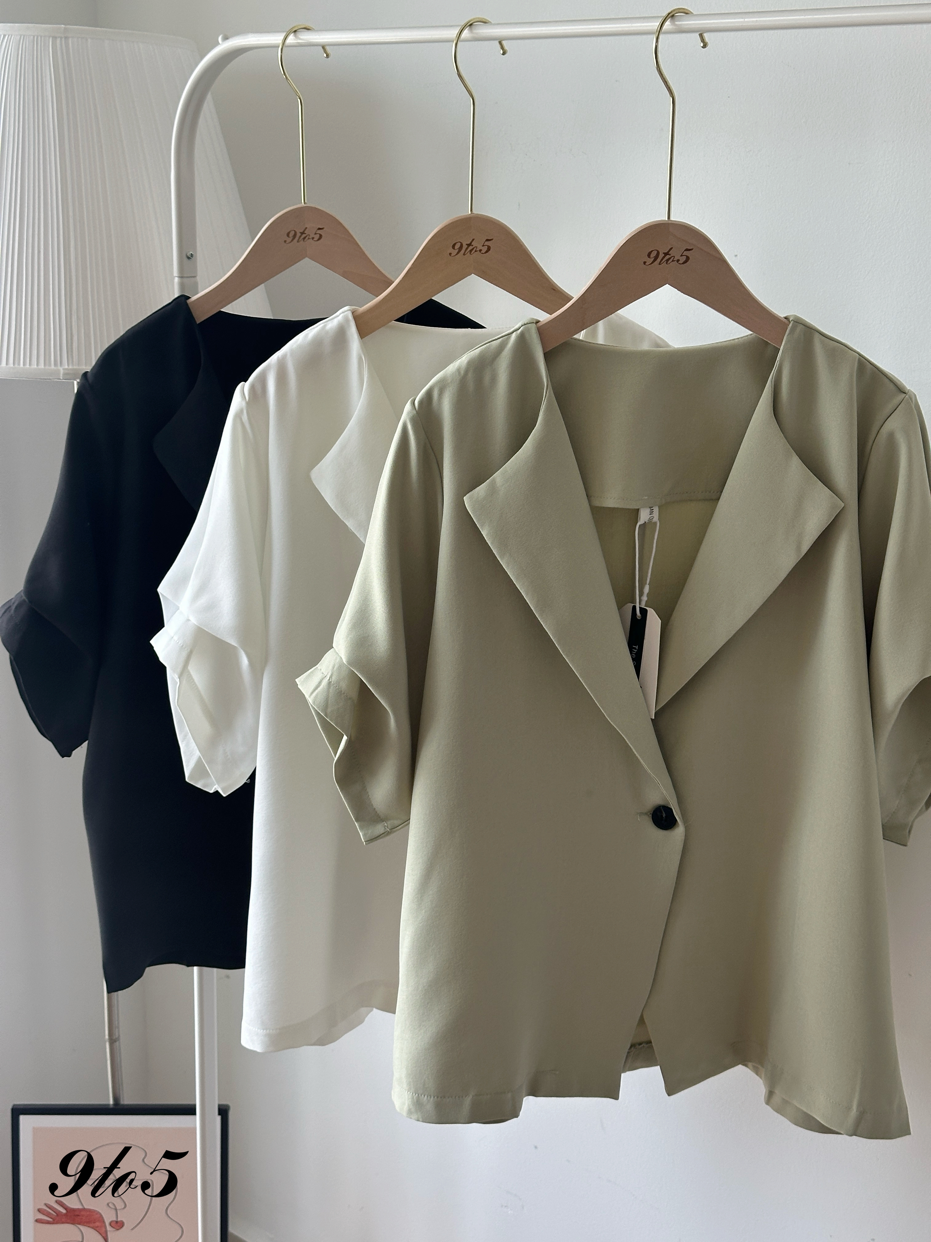 T4301 Half Sleeve Blazer - 3 Colors 