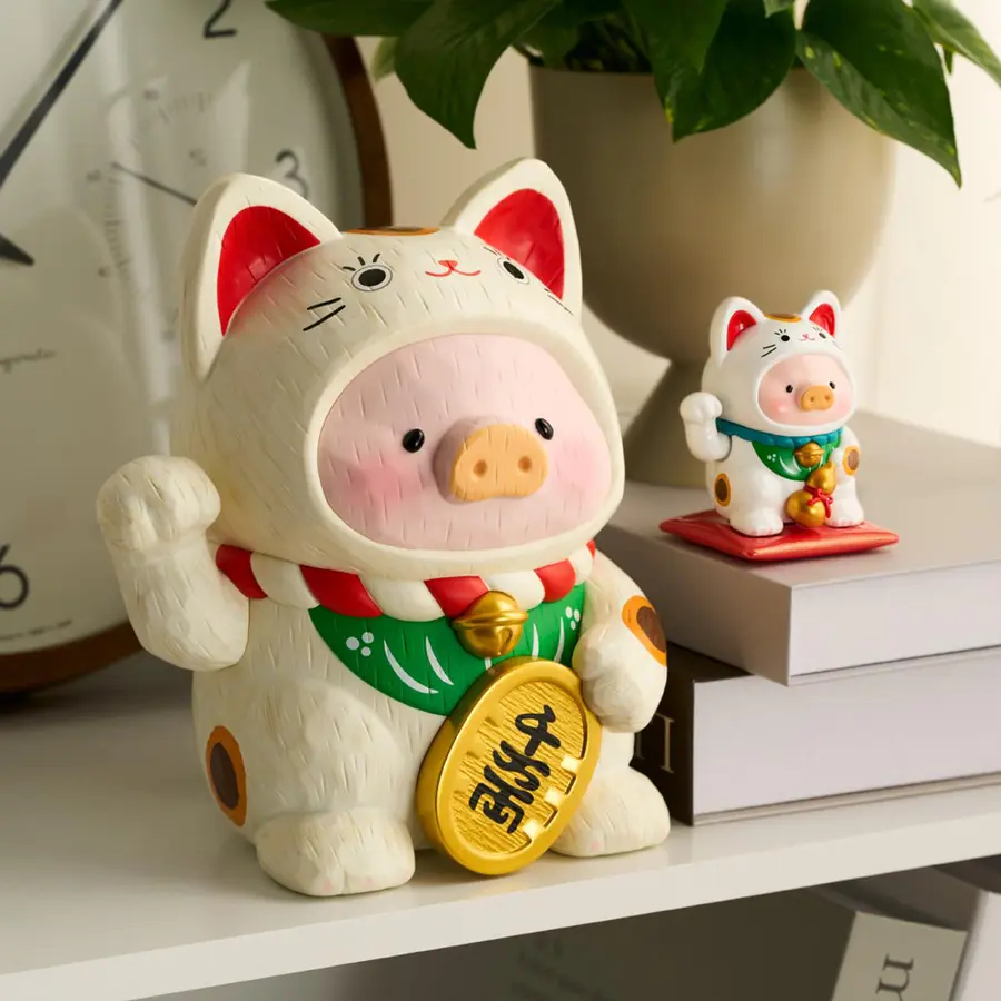 📦訂購 台灣代購 TOYZEROPLUS 罐頭豬 LuLu 仿木雕 金三花貓 招財Lu公仔