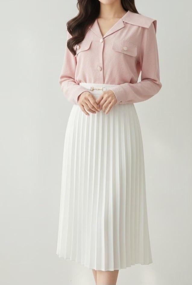 OL052 開領麻質上衣