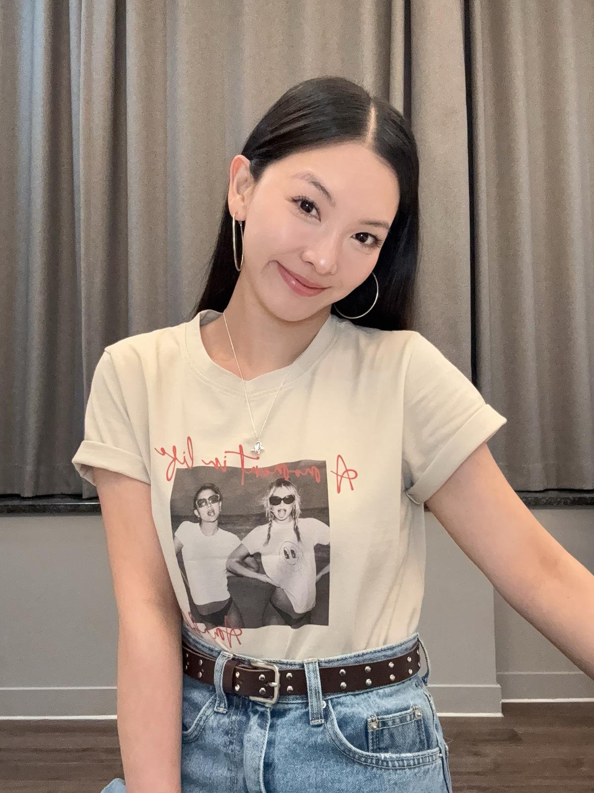 A14洗水print Tee
