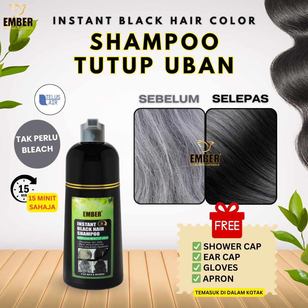 EMBER HAIR COLOR SHAMPOO 400ML /  BLACK