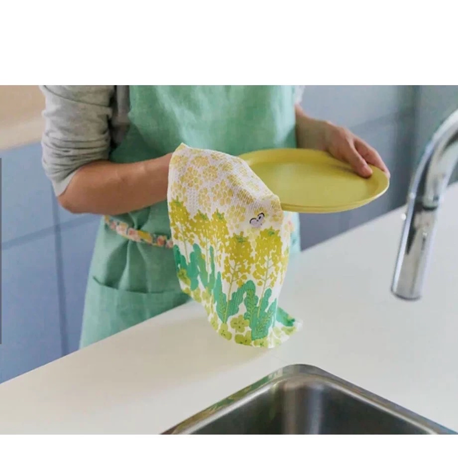 日本進口純棉格紋花朵與昆蟲竹纖維抹布