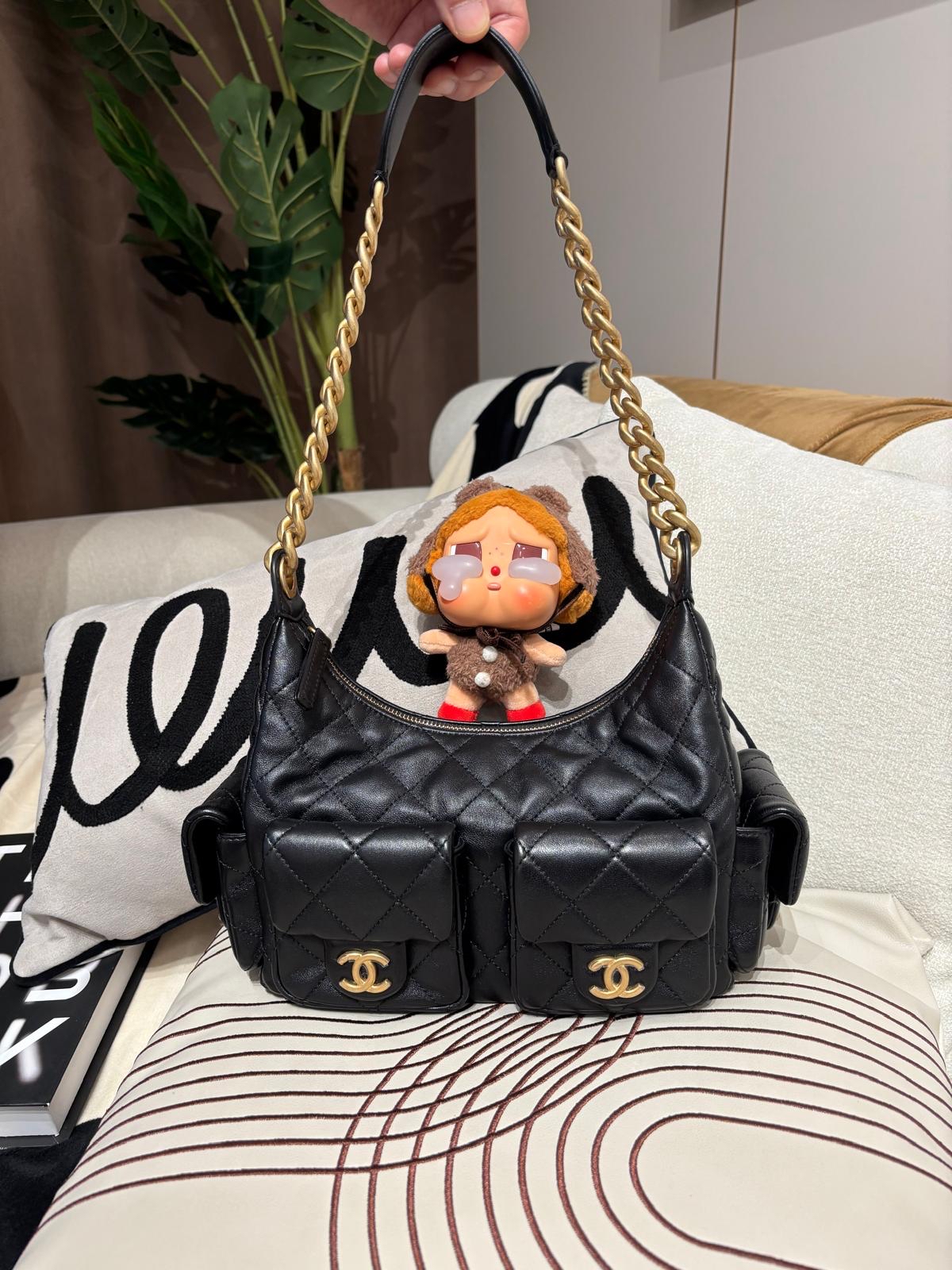 Chanel 25 Hobo Bag 黑金 100%Authentic,95%new ✅收據✅晶片✅塵袋✅盒