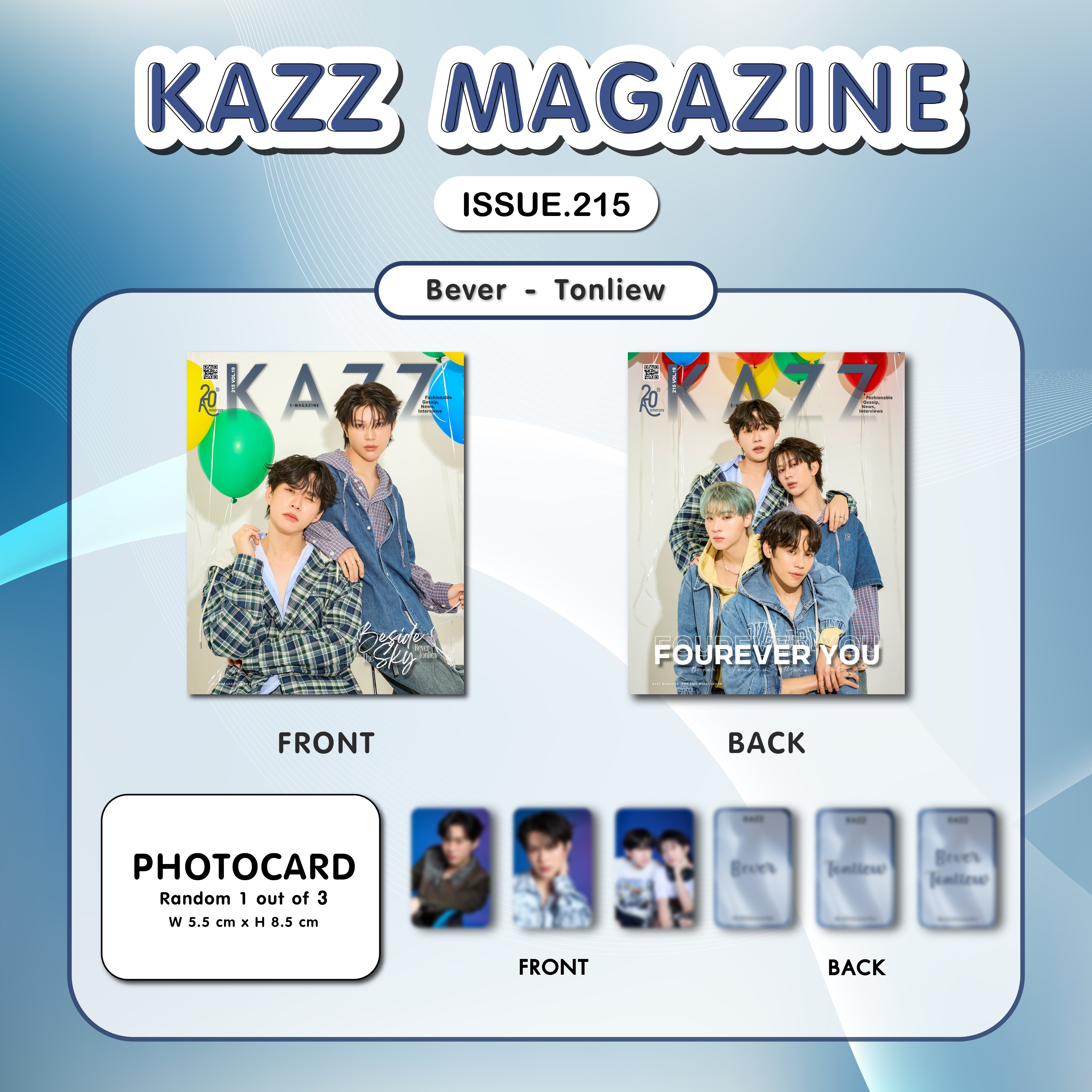 預購 | NgernOat BeverTonliew- KAZZ 215 FOUREVER YOU 封面 泰國雜誌