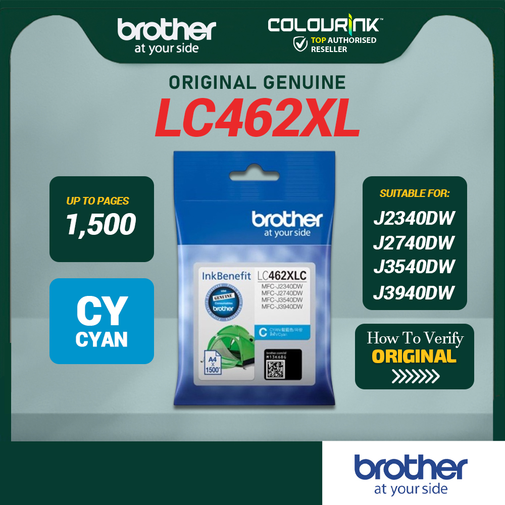 Brother LC462XL Cyan Magenta Yellow Black Original Ink Cartridge MFC-J2340DW MFC-J2740DW J3540DW J3940DW LC462 LC462XL