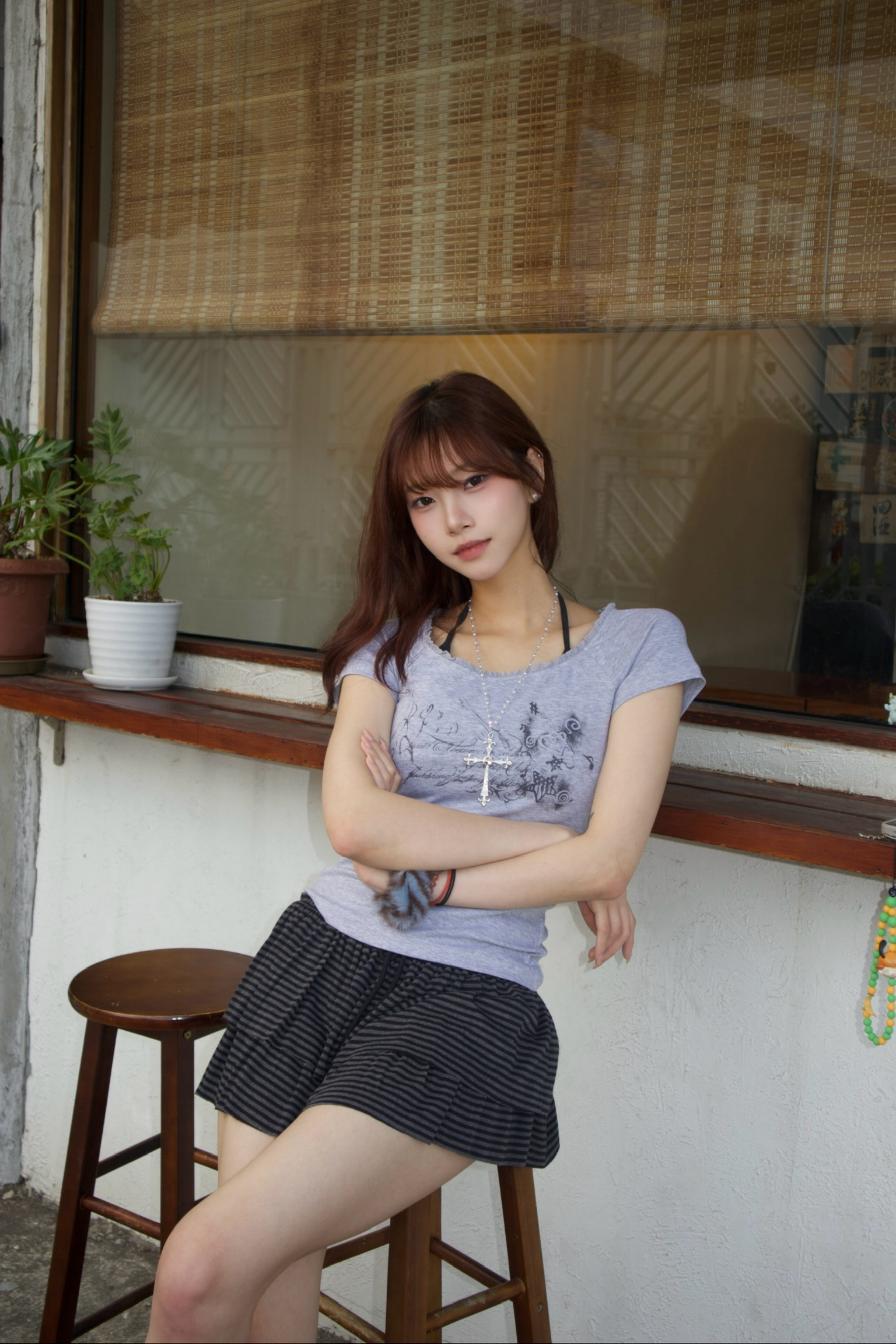 韓國lacy邊邊塗鴉假兩件Top🍀