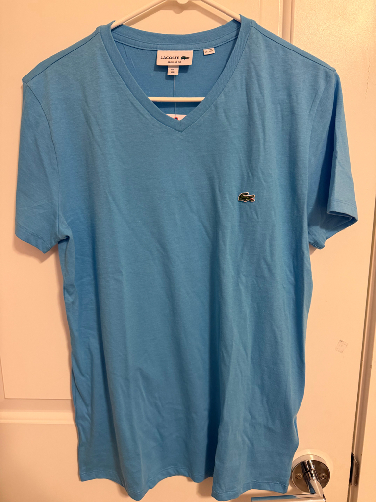 LACOSTE 中性V 領 T shirt 