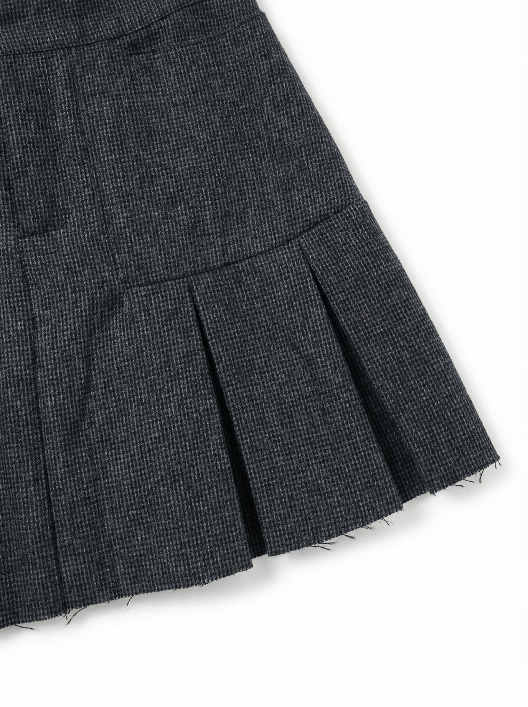 灰色格紋百褶短裙