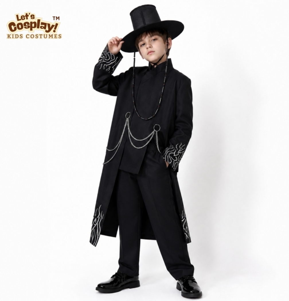 Demon Hunters Saja Boy Jinu costume kid 獵魔女團振宇服裝兒童 Soda Pop表演服  香港現貨 Lets Cosplay