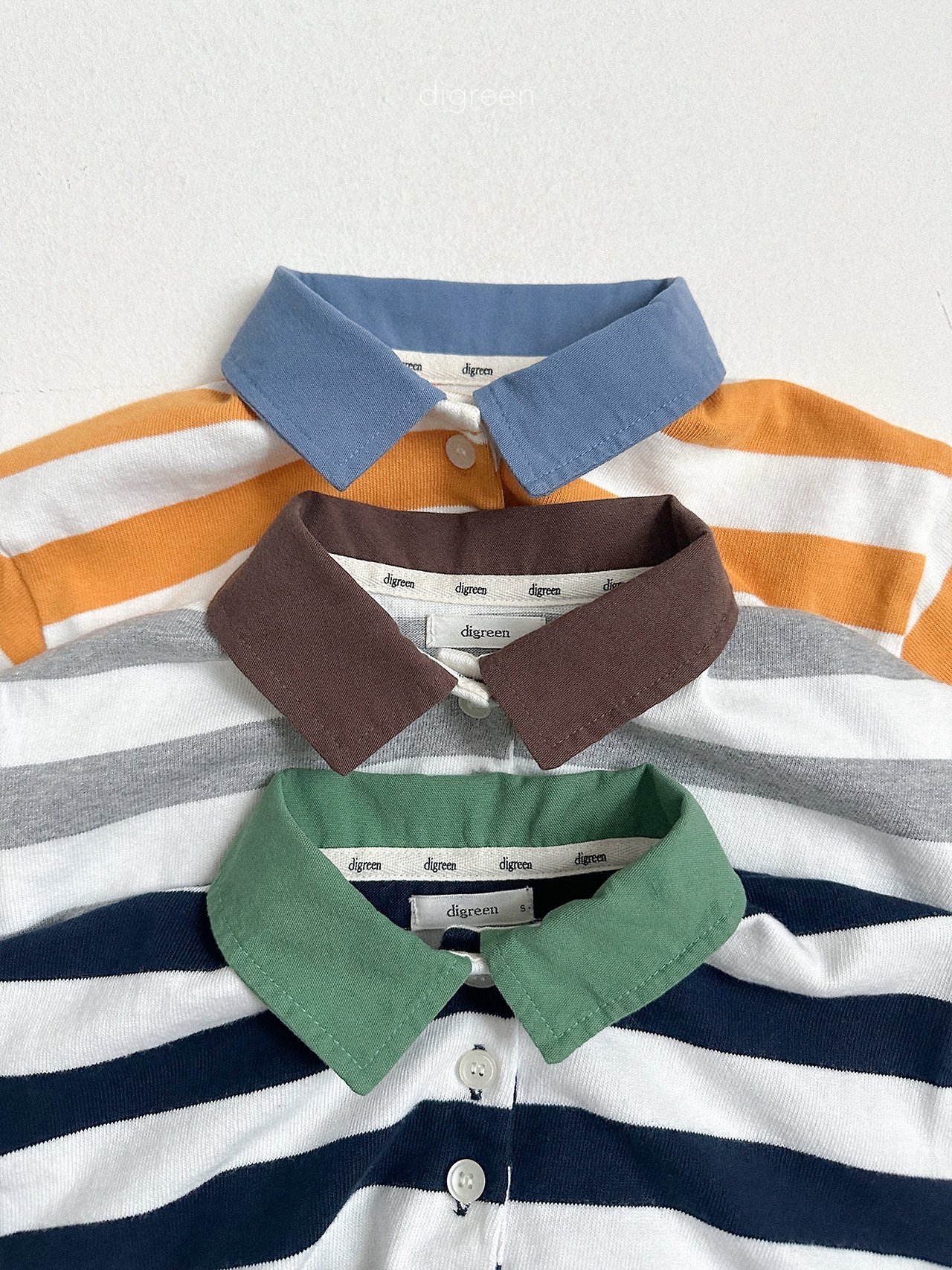 Digreen | striped collar mtm 