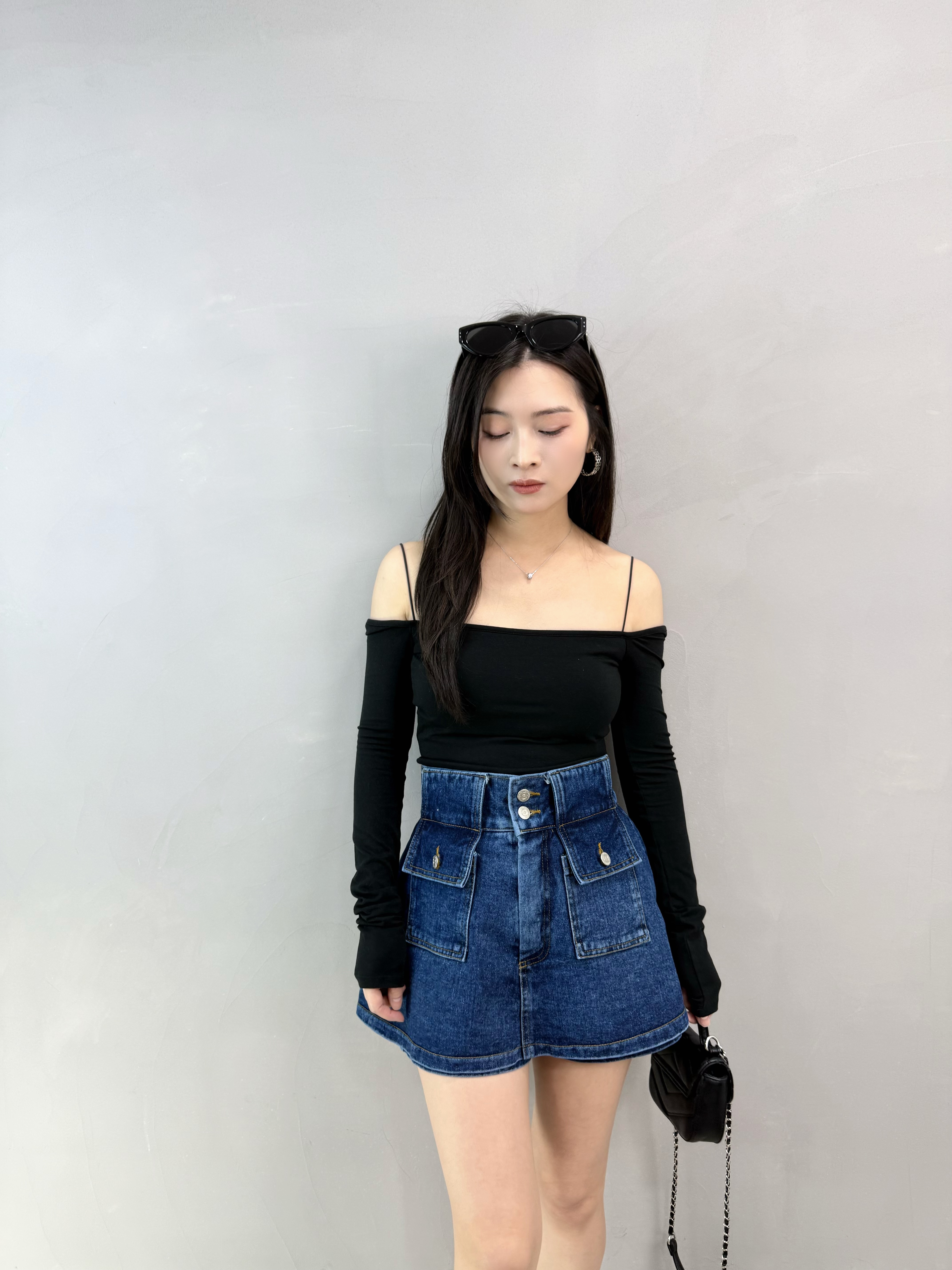 K69 雙袋牛仔裙褲