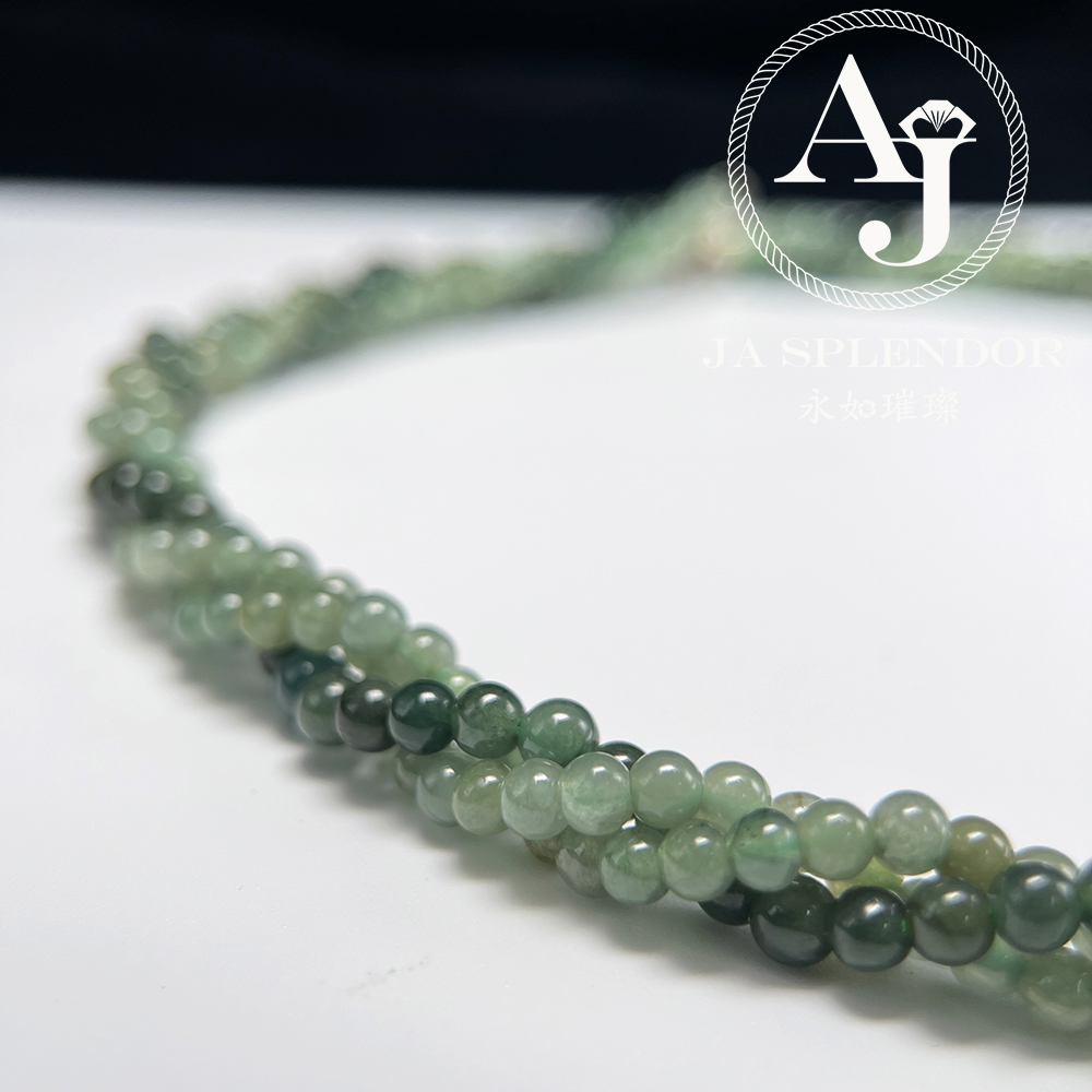 FB-G24 天然翡翠A玉 綠野仙蹤扭紋設計項鏈