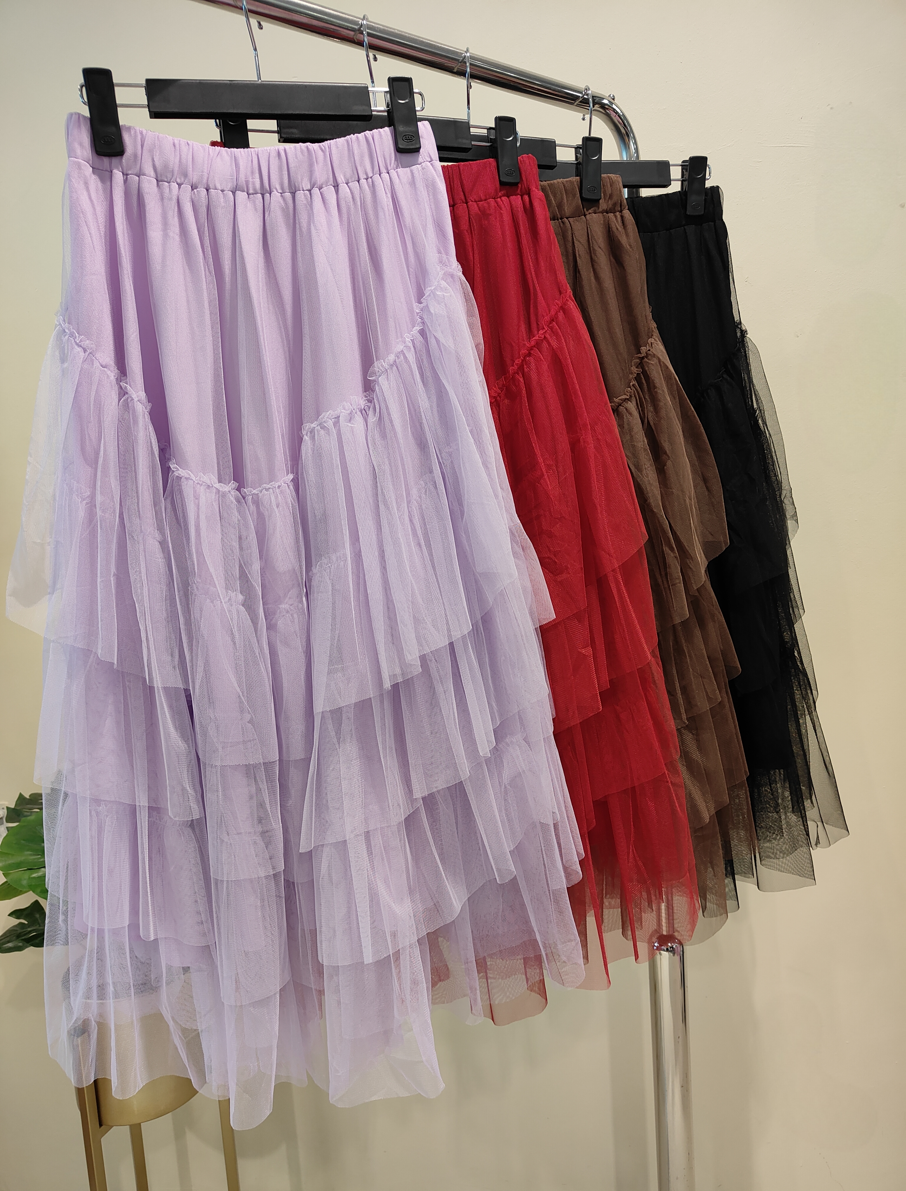 前短后长网纱半裙 1395