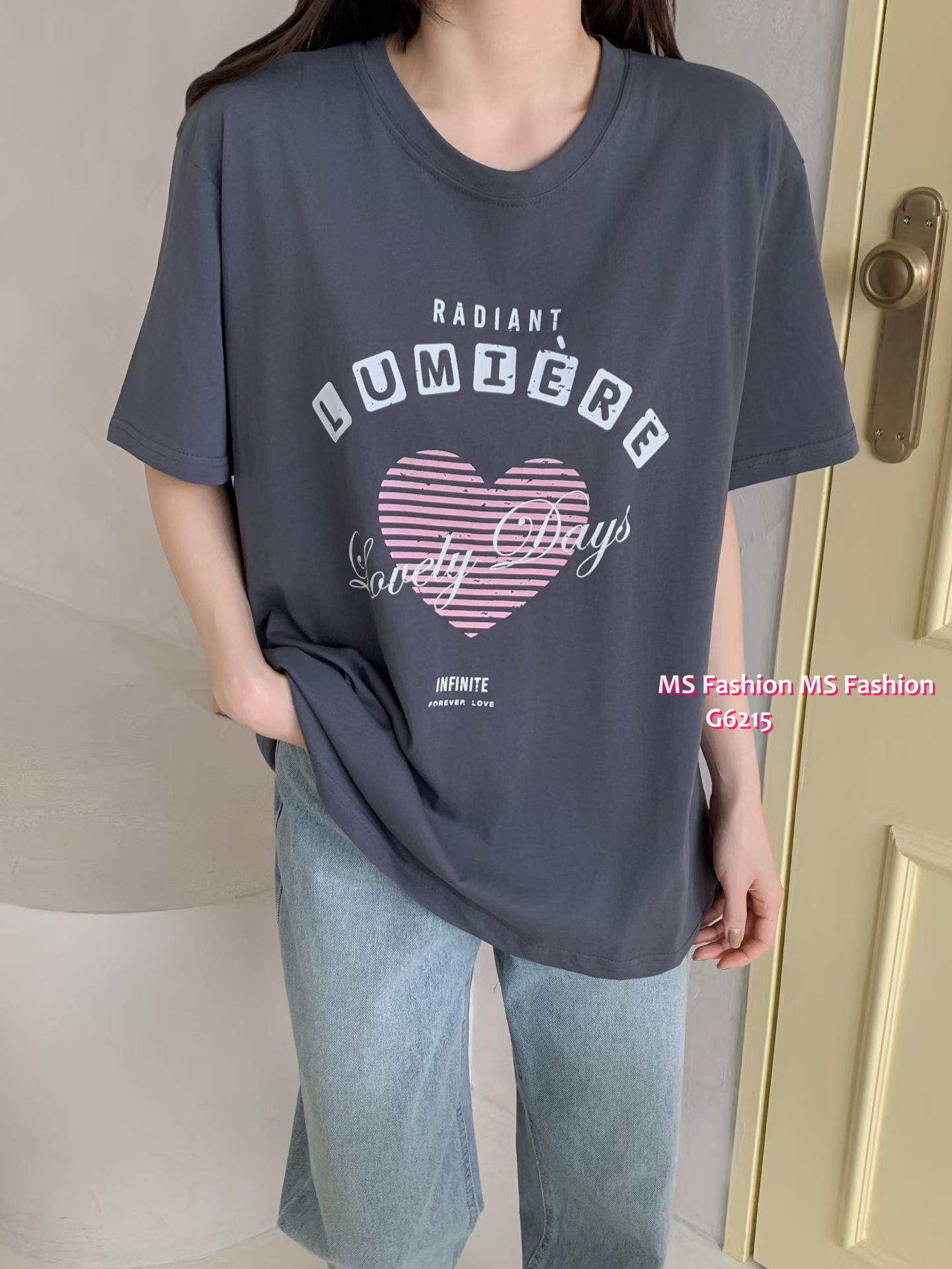 G6215 韓國🇰🇷心心字母tee