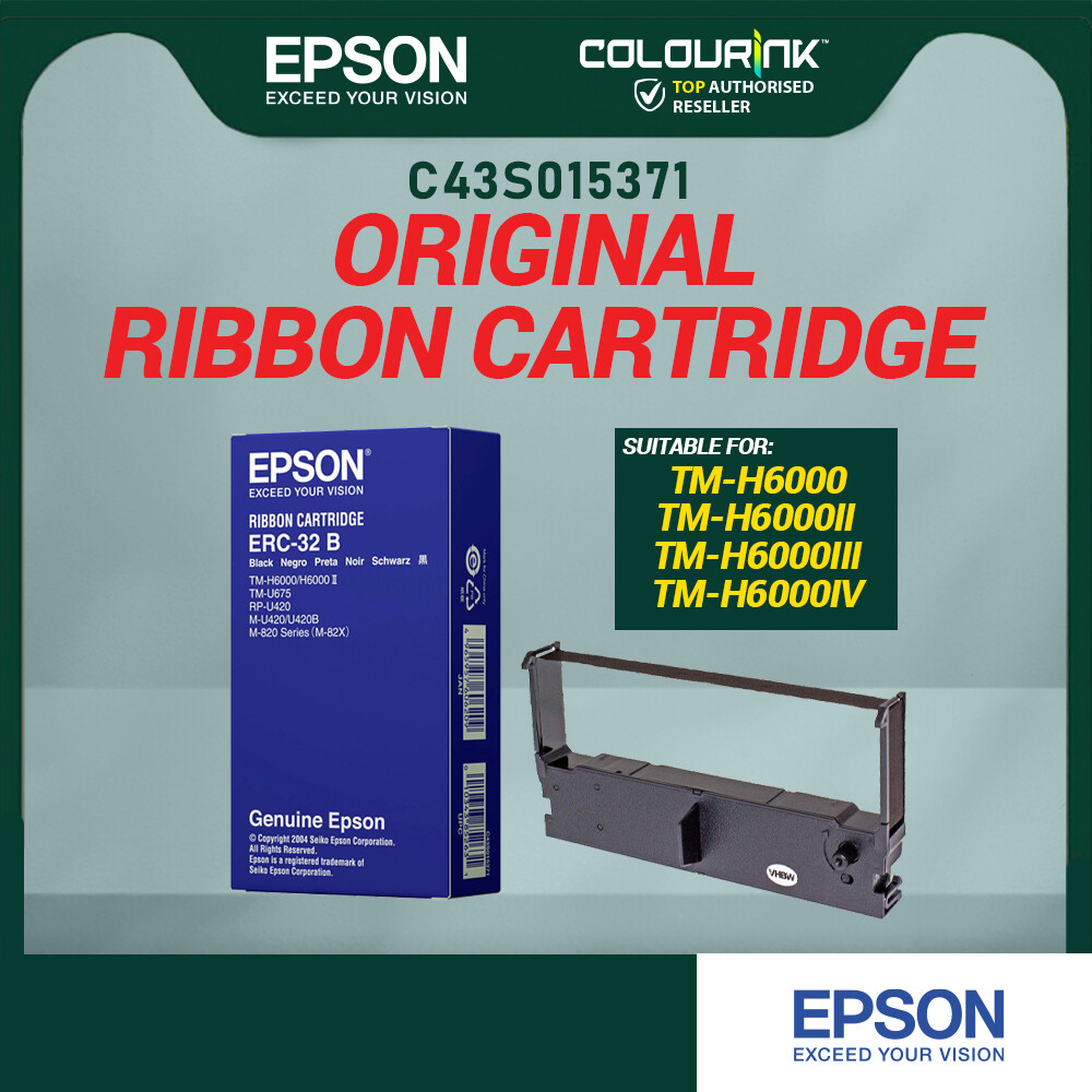 Epson Original Genuine ERC-32 B Ribbon C43S015371 for｜TM-H6000 H6000II H6000i H6000iv U675 M-U420 U820 U825 935 RP-U420