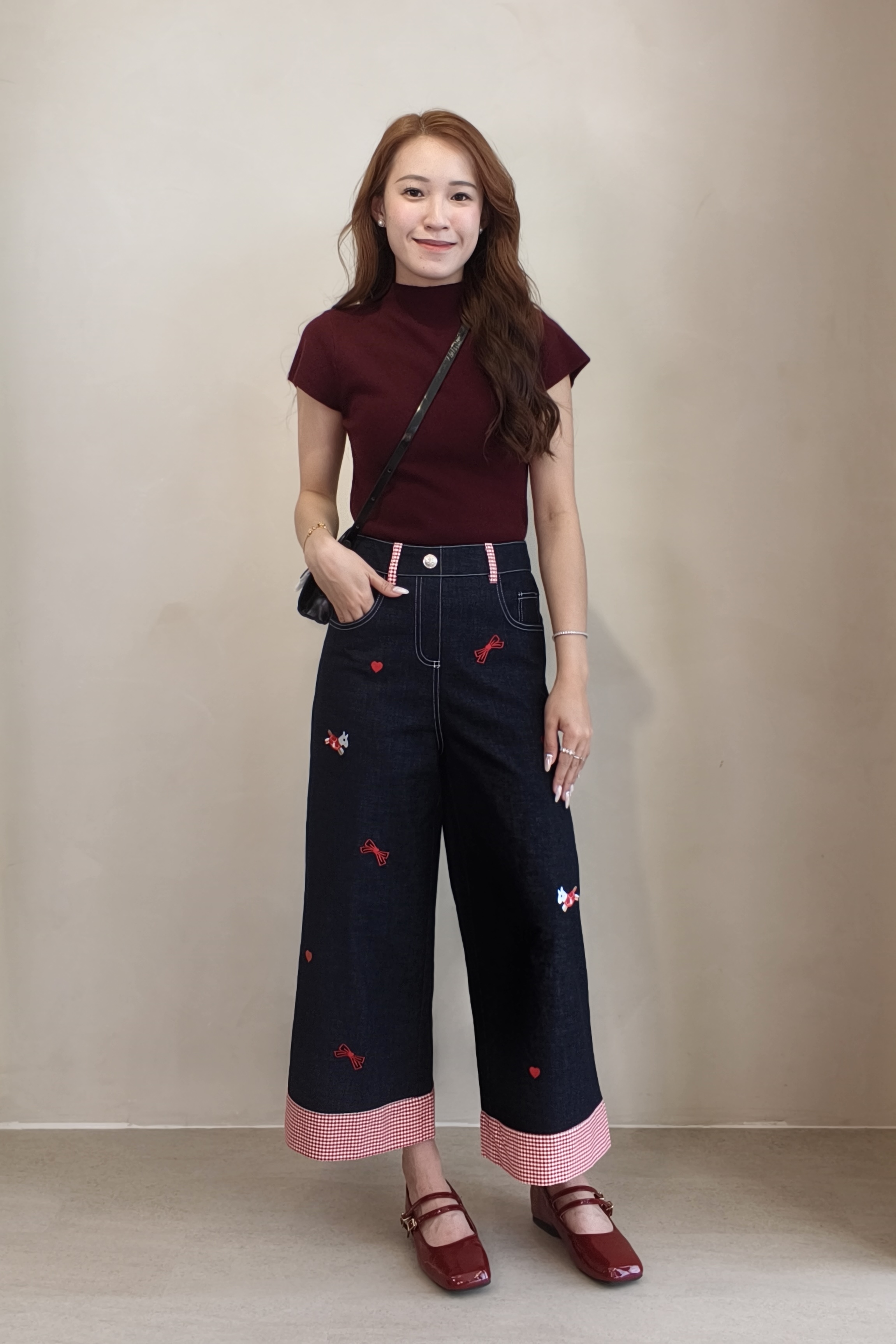 2146 Rosalie Embroidered Wide Leg Denim Pants