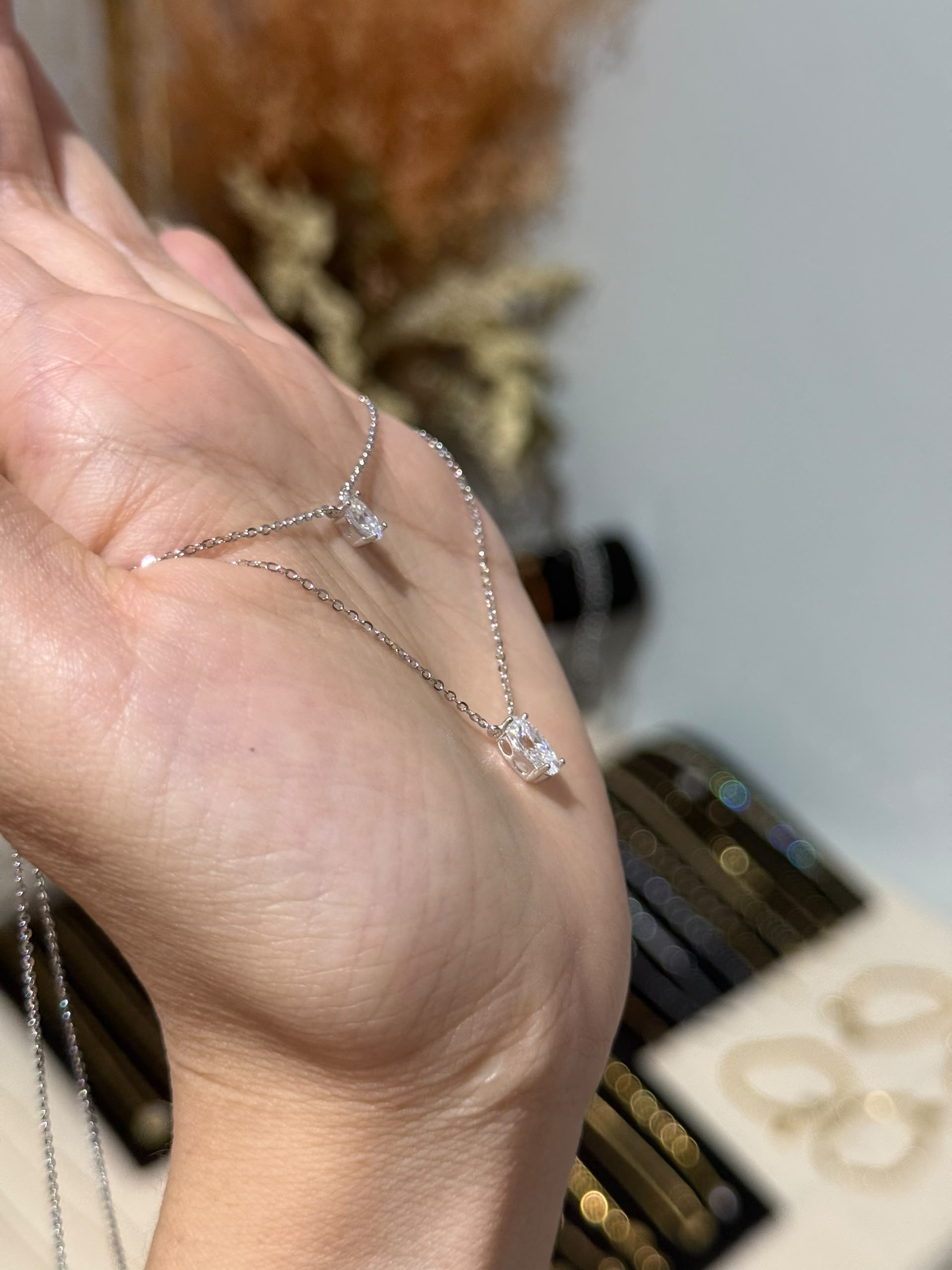 马眼莫桑石项链 Moissanite Marquise Necklace