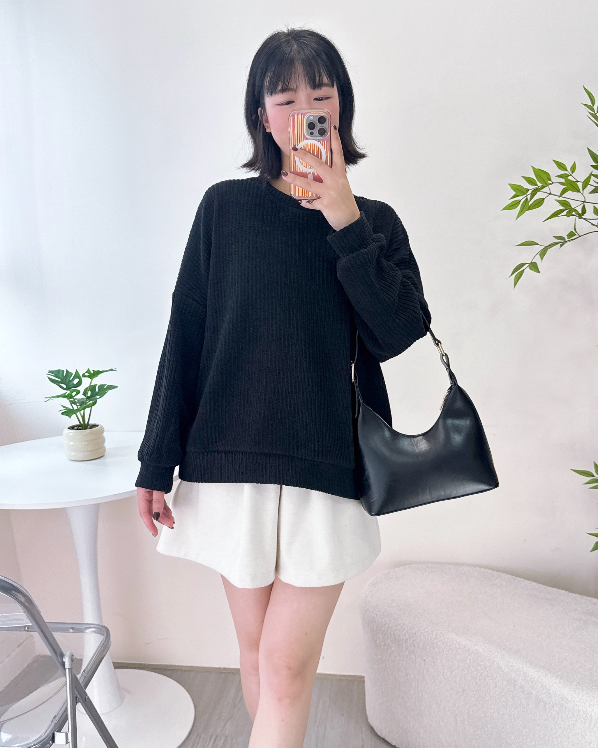 淨色雙袋燈芯絨衛衣 3色