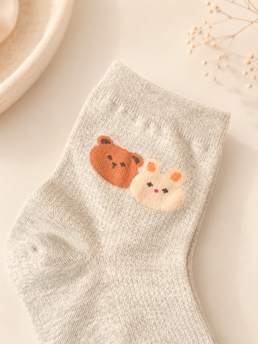 Korean Bear & Bunny Mid Socks