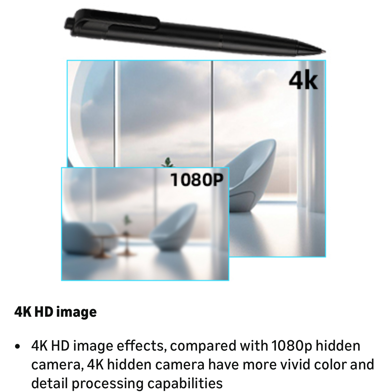 4K 圓珠筆型針孔攝影機