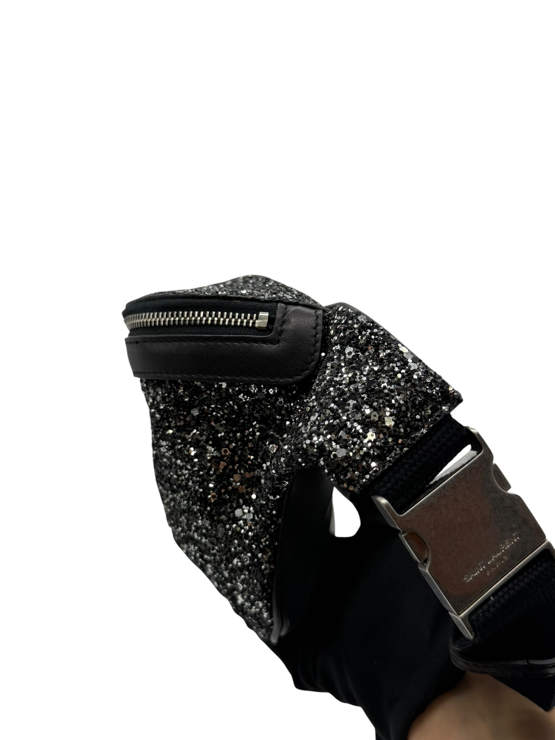 Pre-Owned YSL Metallic Black Glitter Belt Bag / Product Code: 26053013