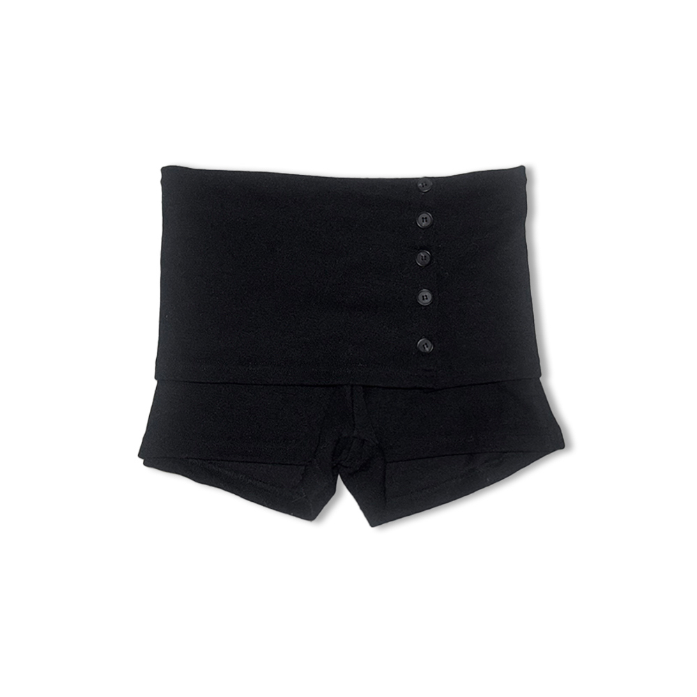 Rib Knit Side Button Shorts
