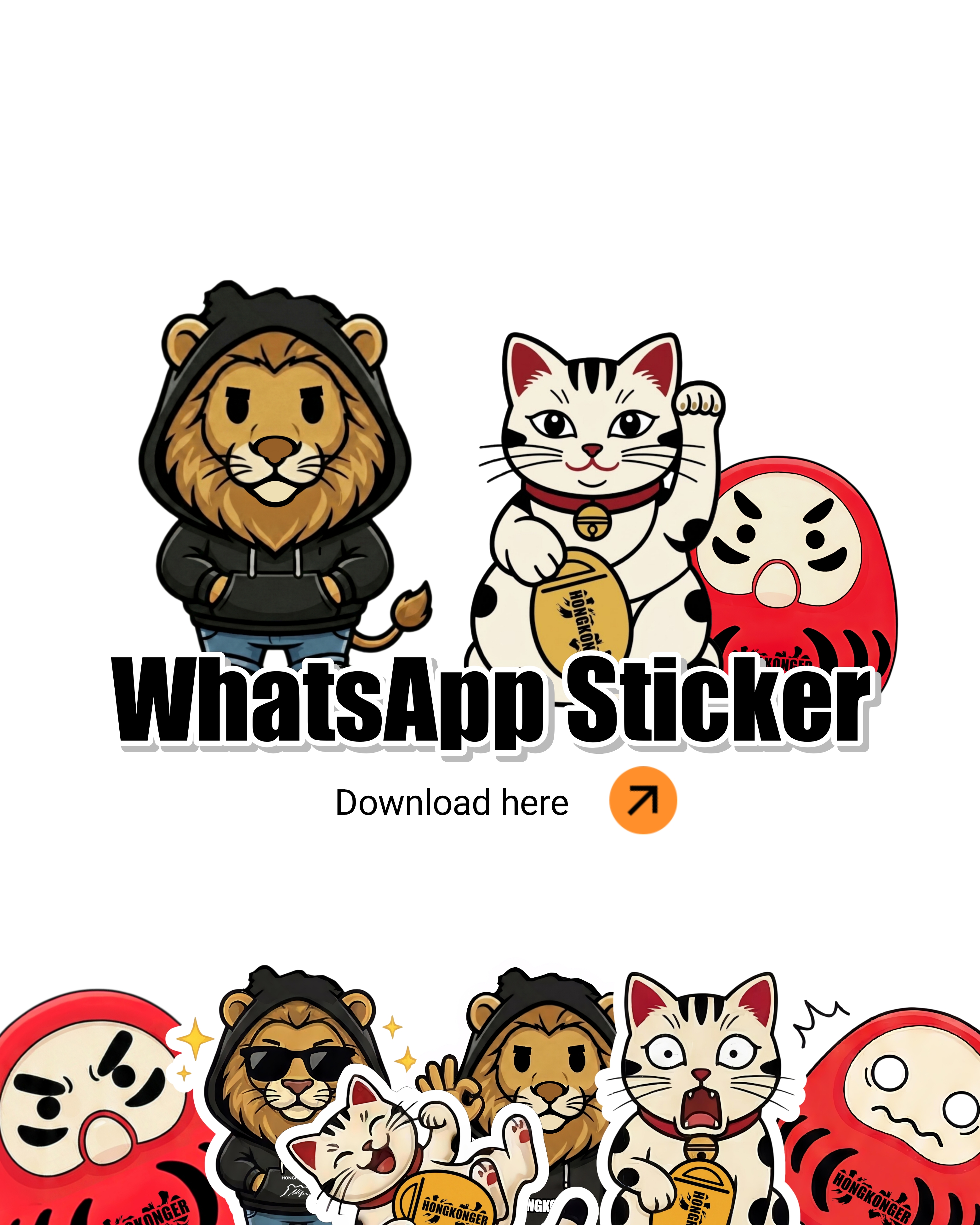 Whatsapp sticker 🟡 Download @ hker.store.lab
