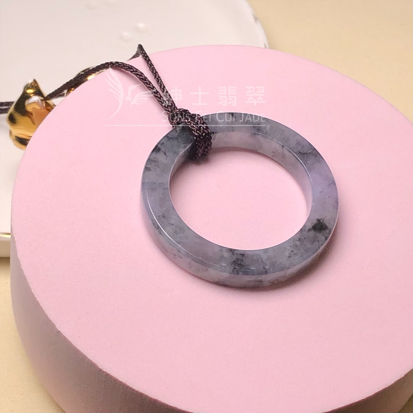 紫底烏雞山水平安環