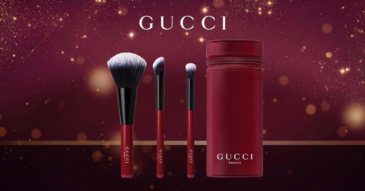 *Gucci beauty VIP gift 💝 化妝掃3件套連收納筒*