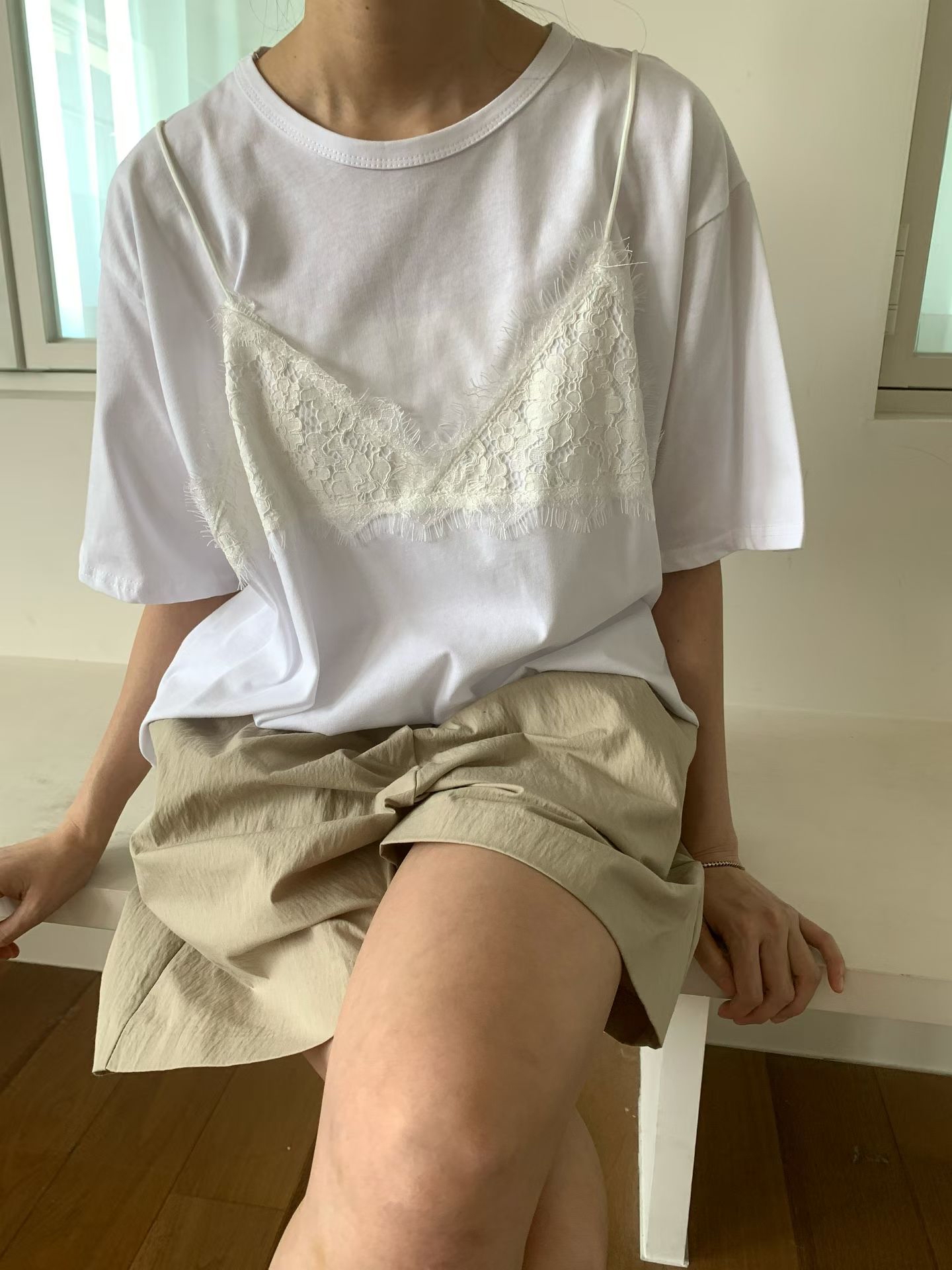 221324 假Lace Top Tee