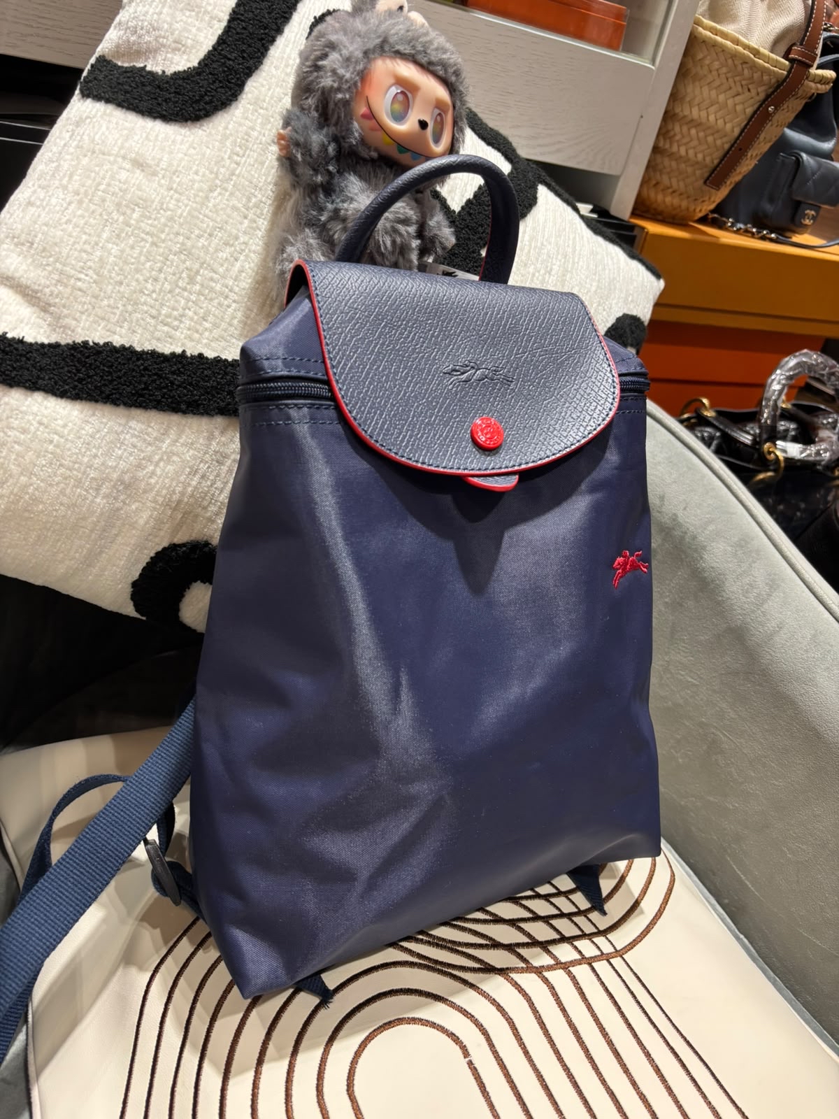 LONGCHAMP  Nylon Le Pliage Club Backpack 深藍色100%Authentic, 95%New