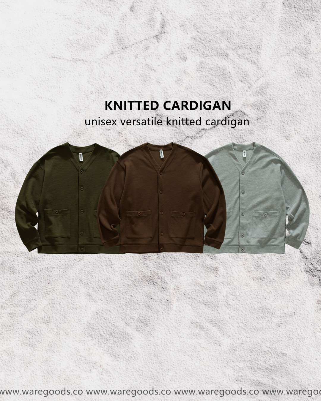 W8006復古V領針織外套