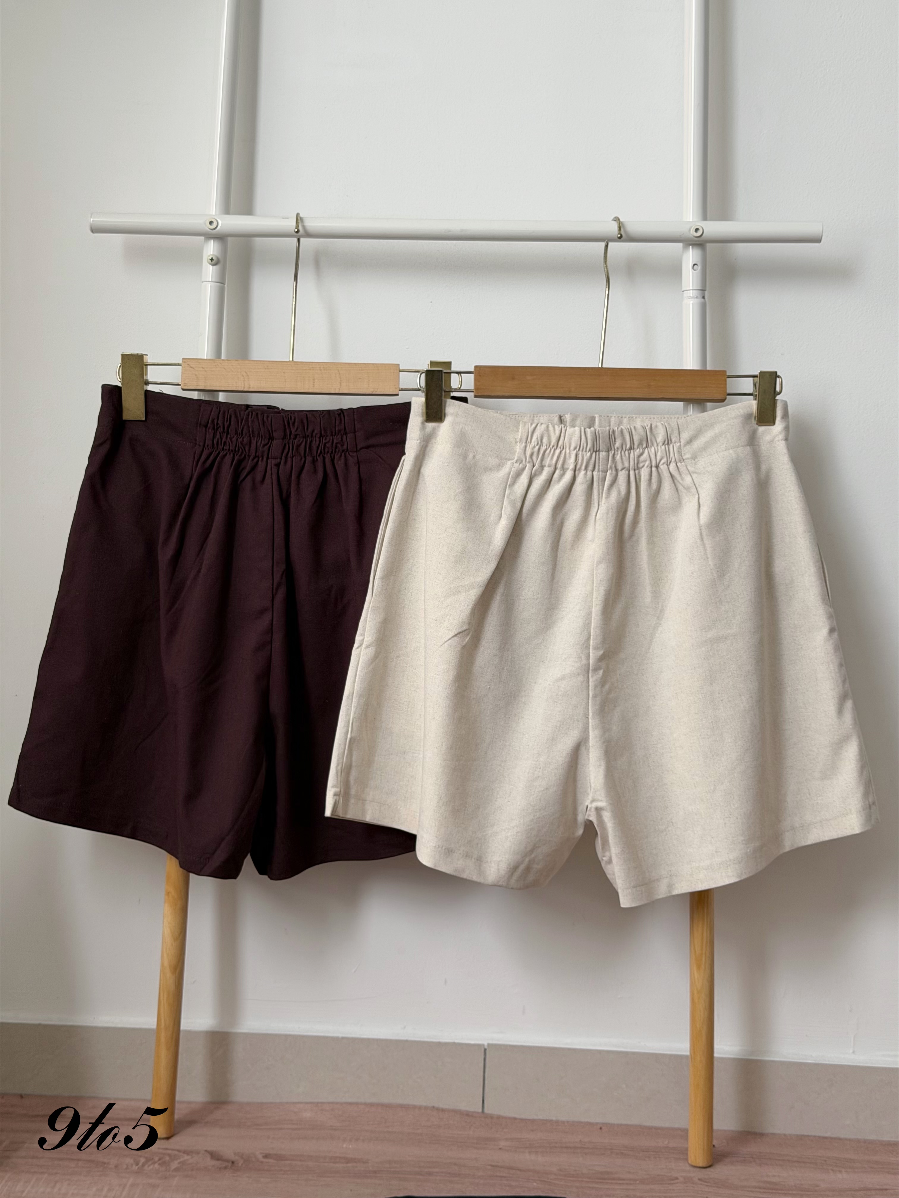 S2036 A Line Linen Short Pants - 3 Colors 