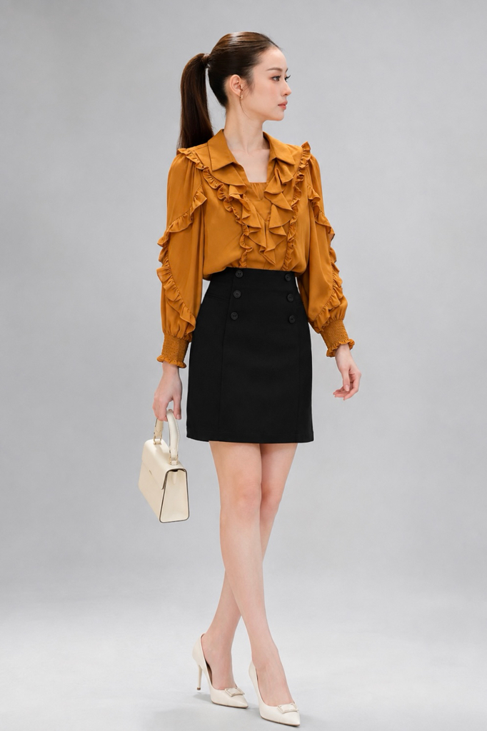 25728-1 Celeste Tailored Midi Skirt