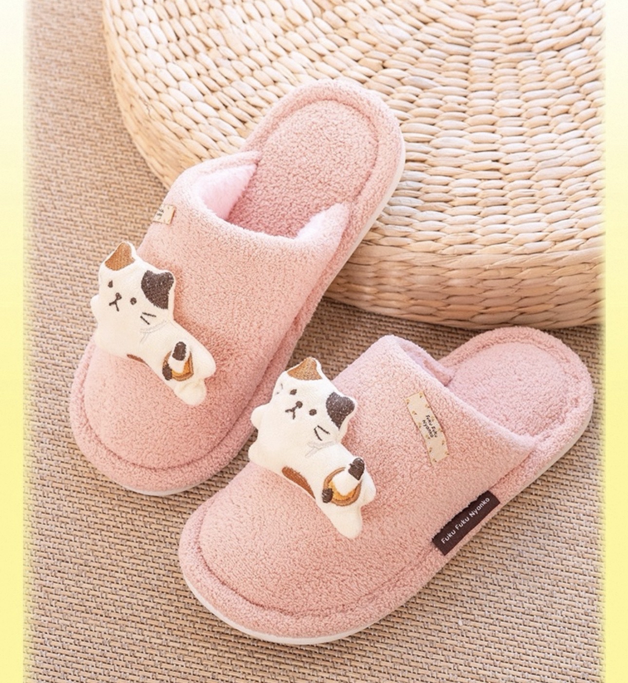 日本Hapins貓咪防滑軟底拖鞋